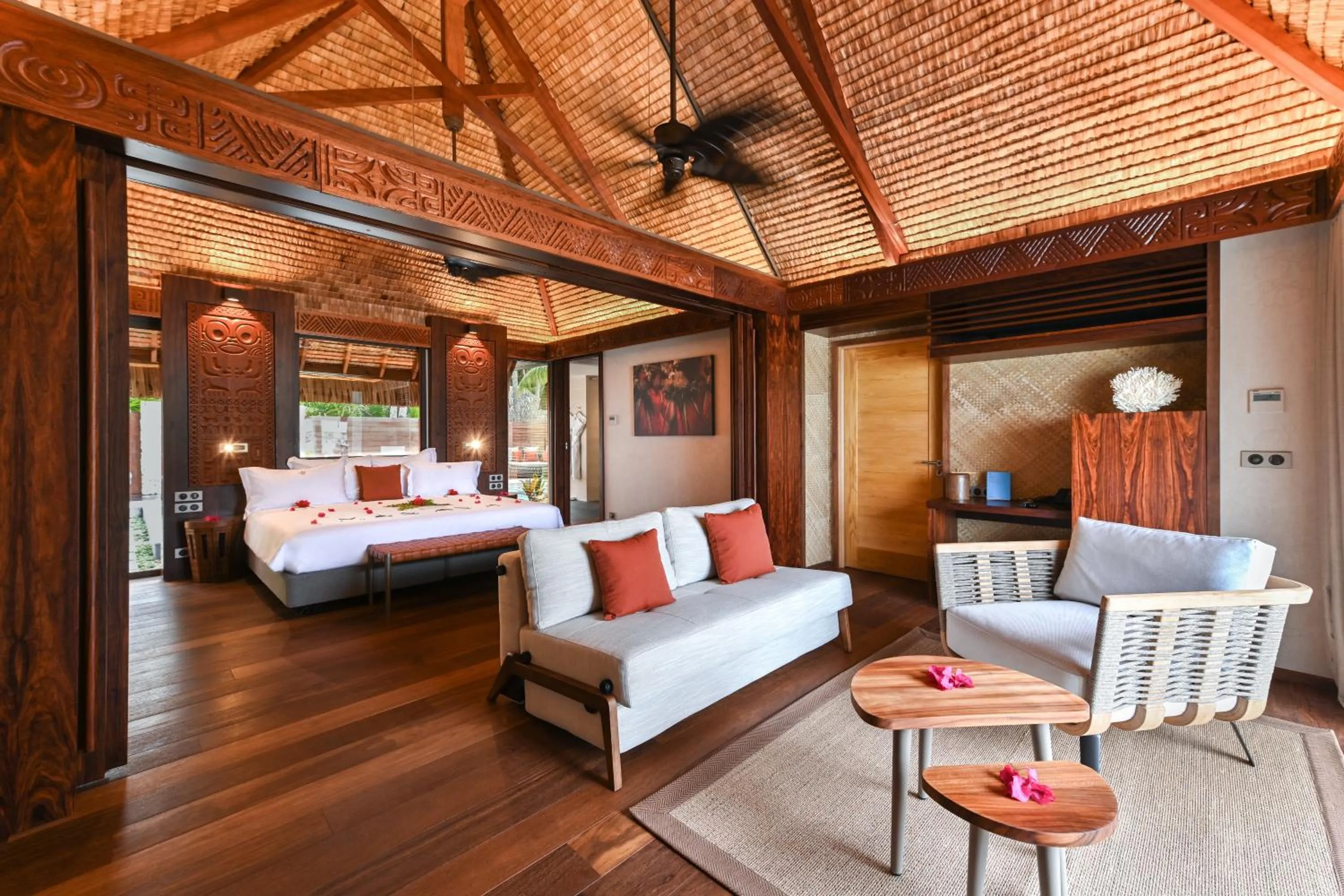 Bedroom, Bed in Le Bora Bora by Pearl Resorts