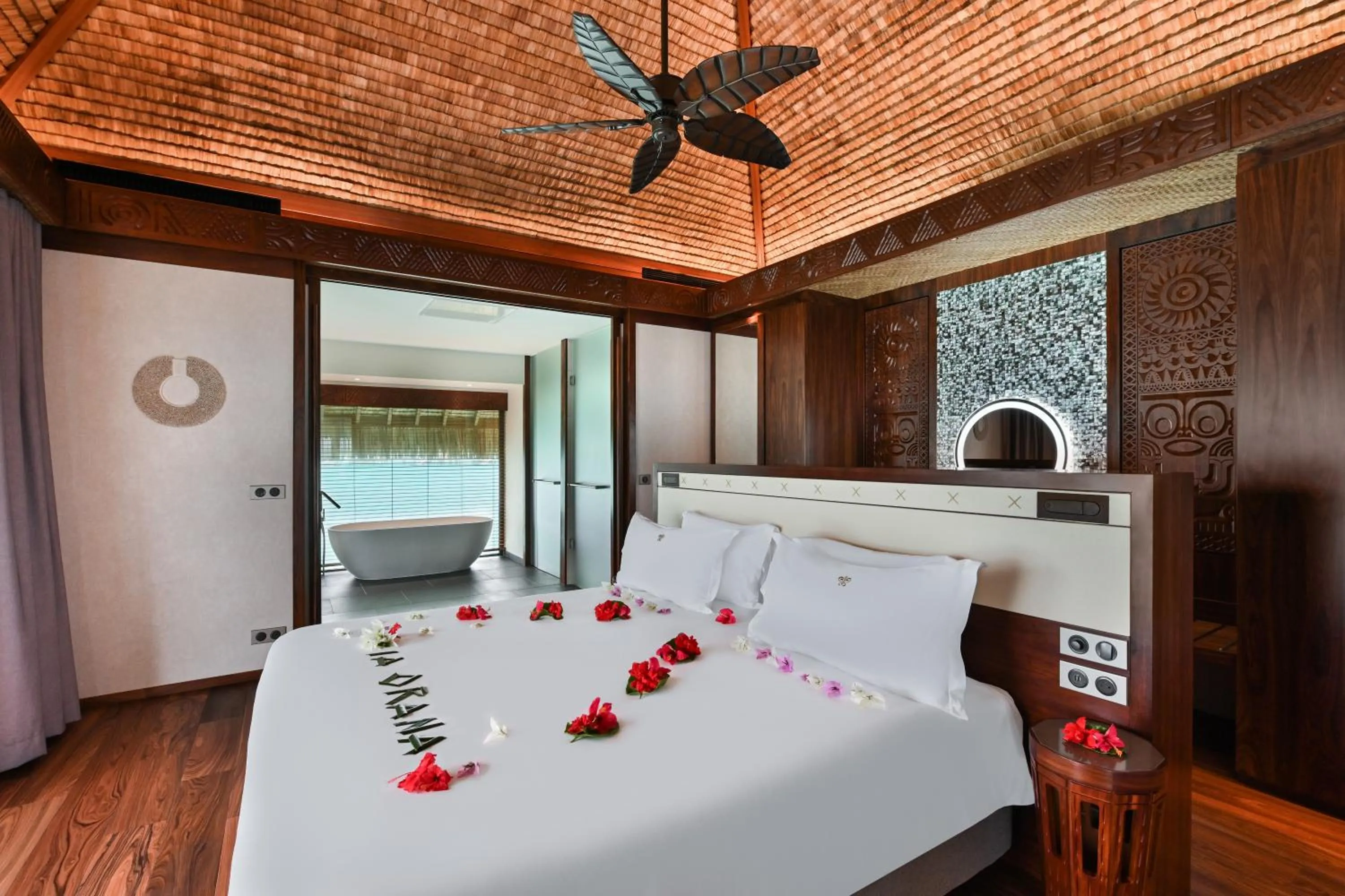Bedroom, Bed in Le Bora Bora by Pearl Resorts