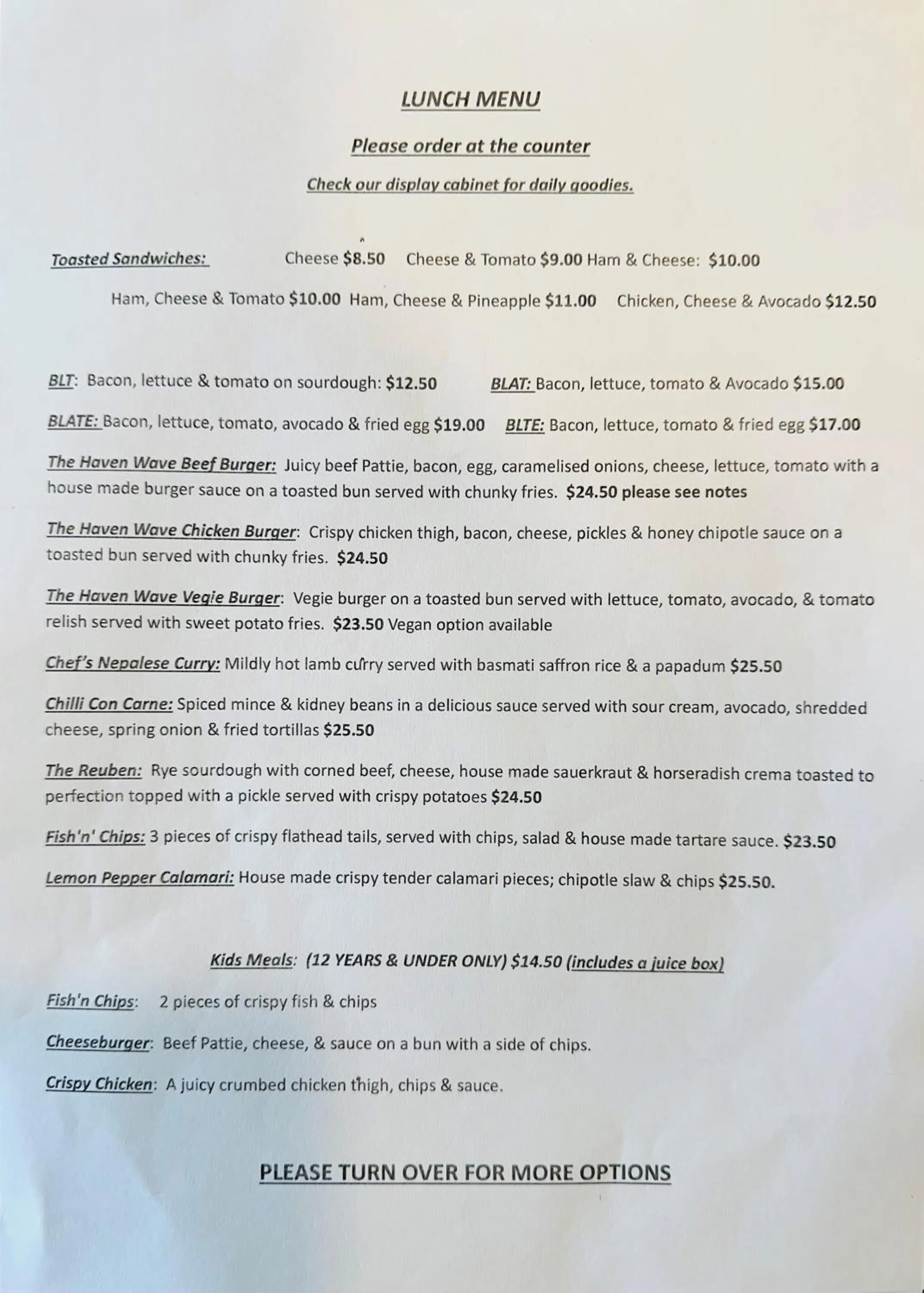 Restaurant/places to eat in The Island Accommodation