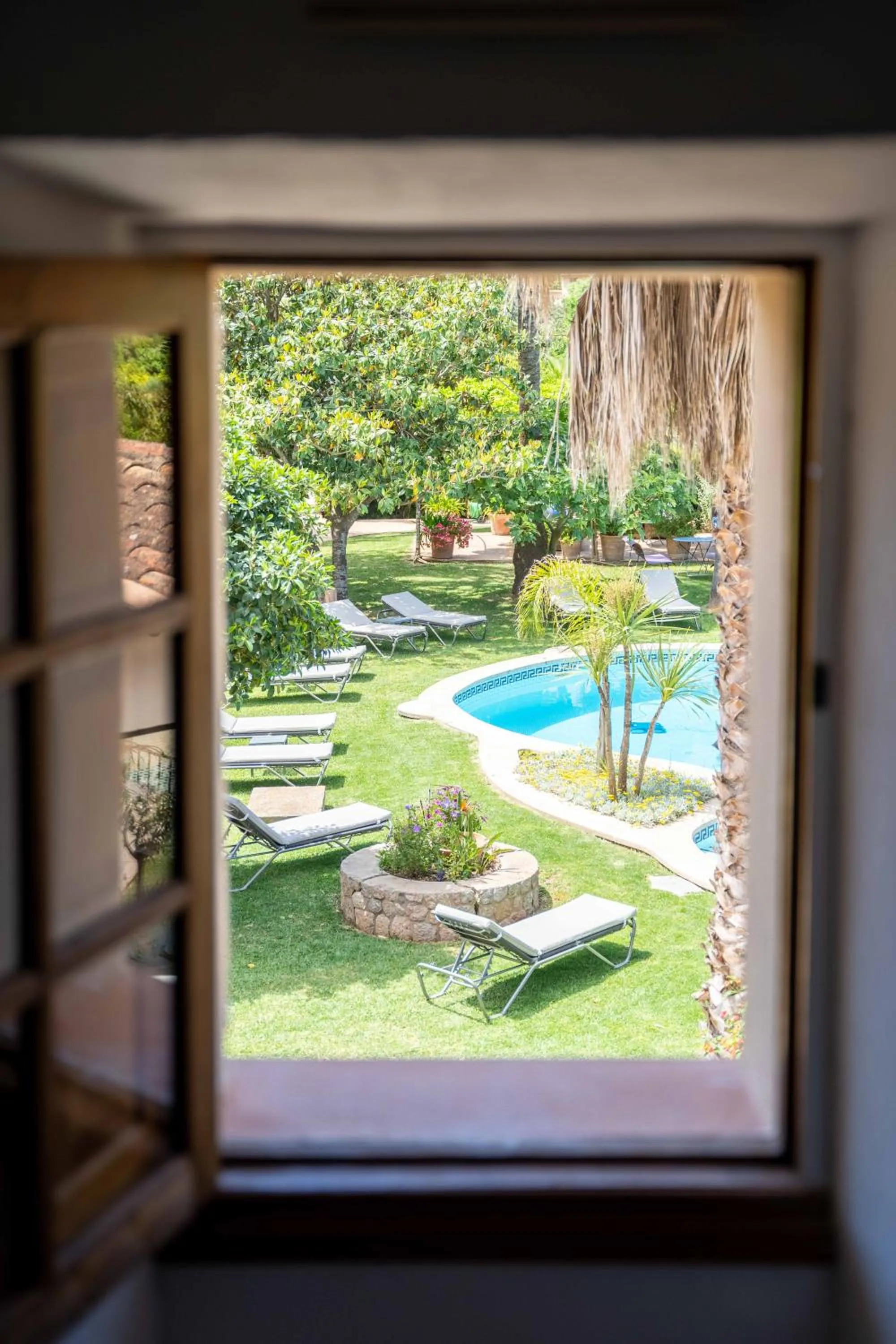 Pool view in Finca Ca'n Quatre