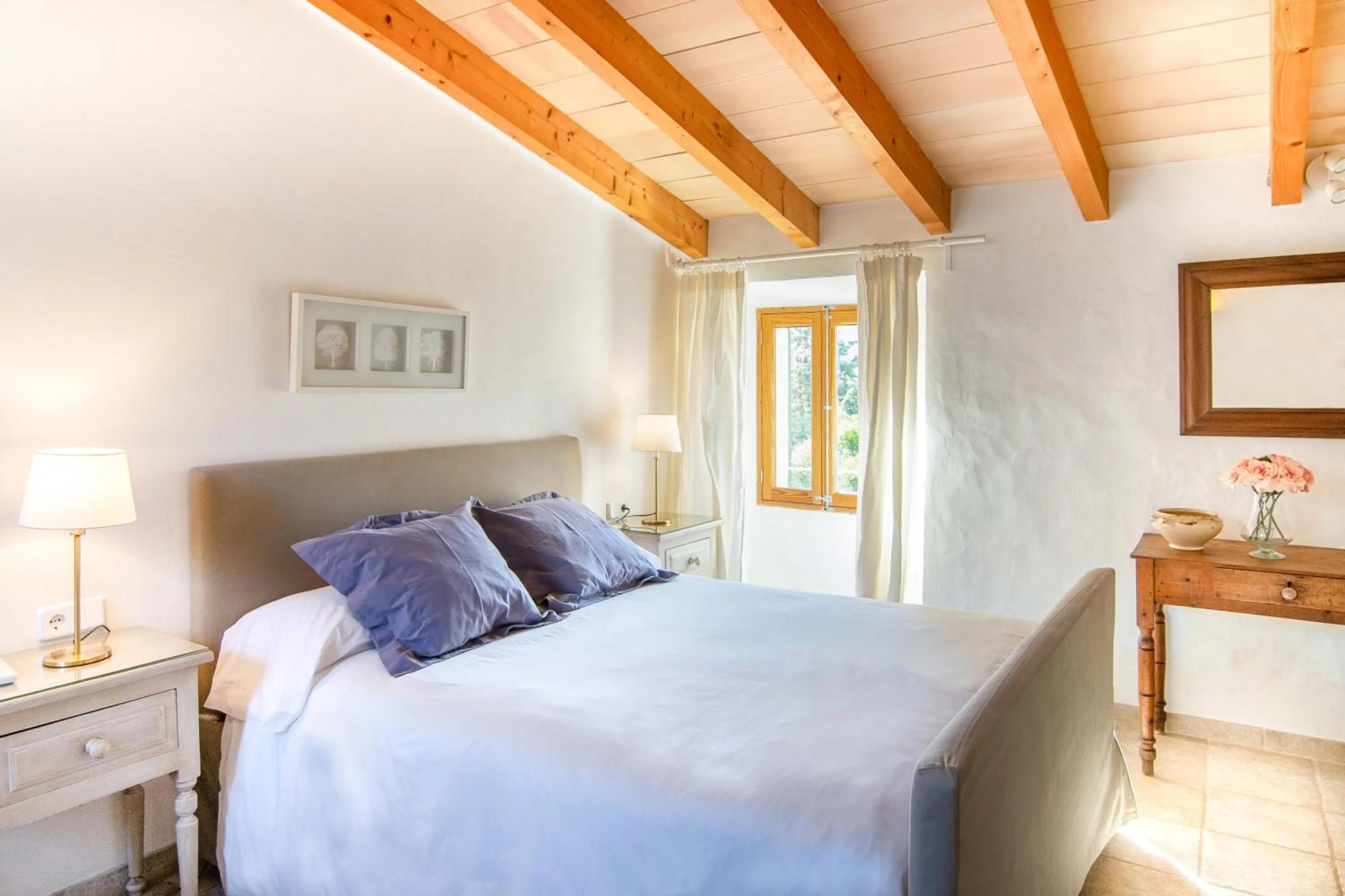 Bedroom, Bed in Finca Ca'n Quatre