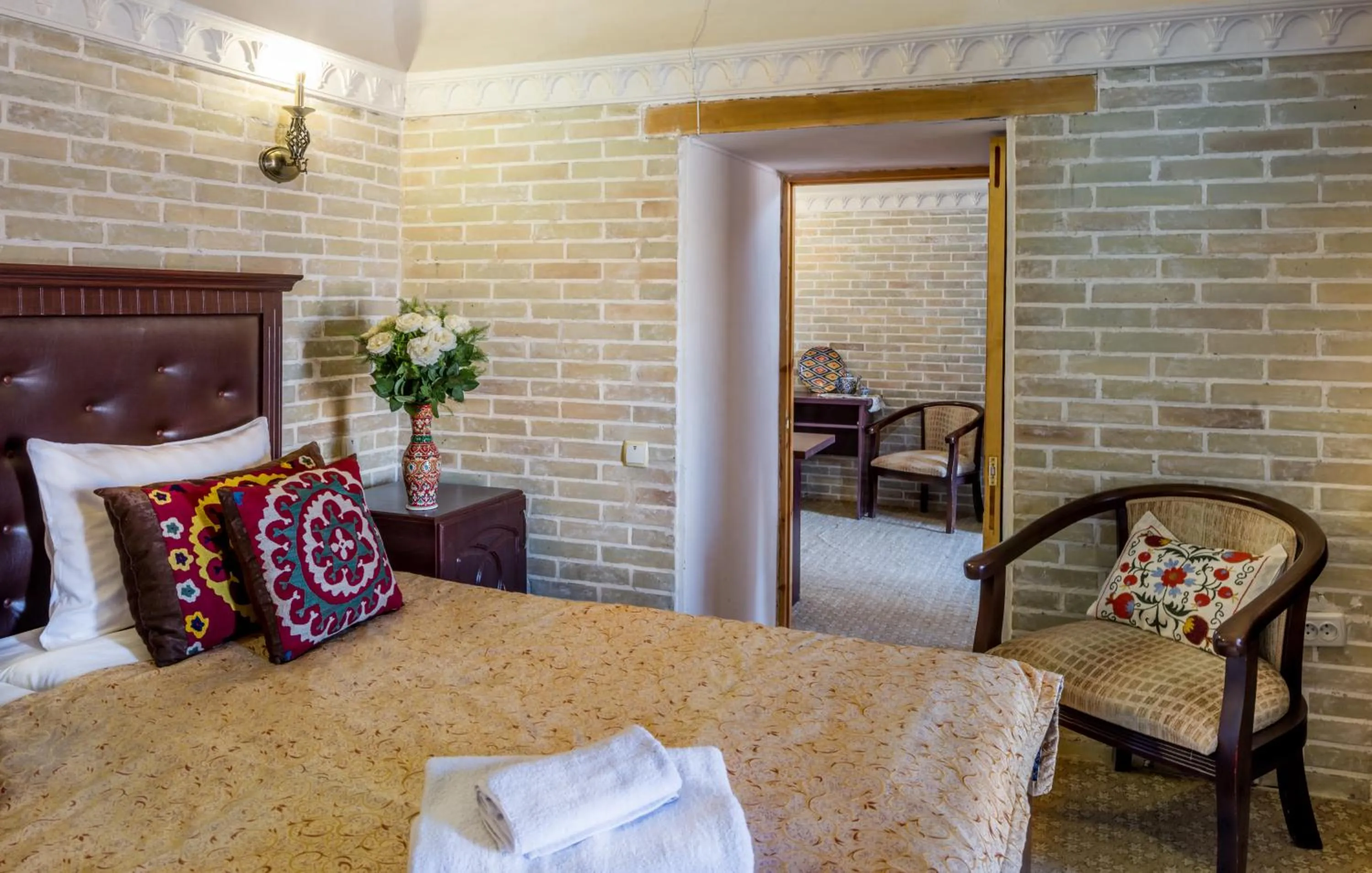 Bed in Orient Star Khiva Hotel- Madrasah Muhammad Aminkhan 1855