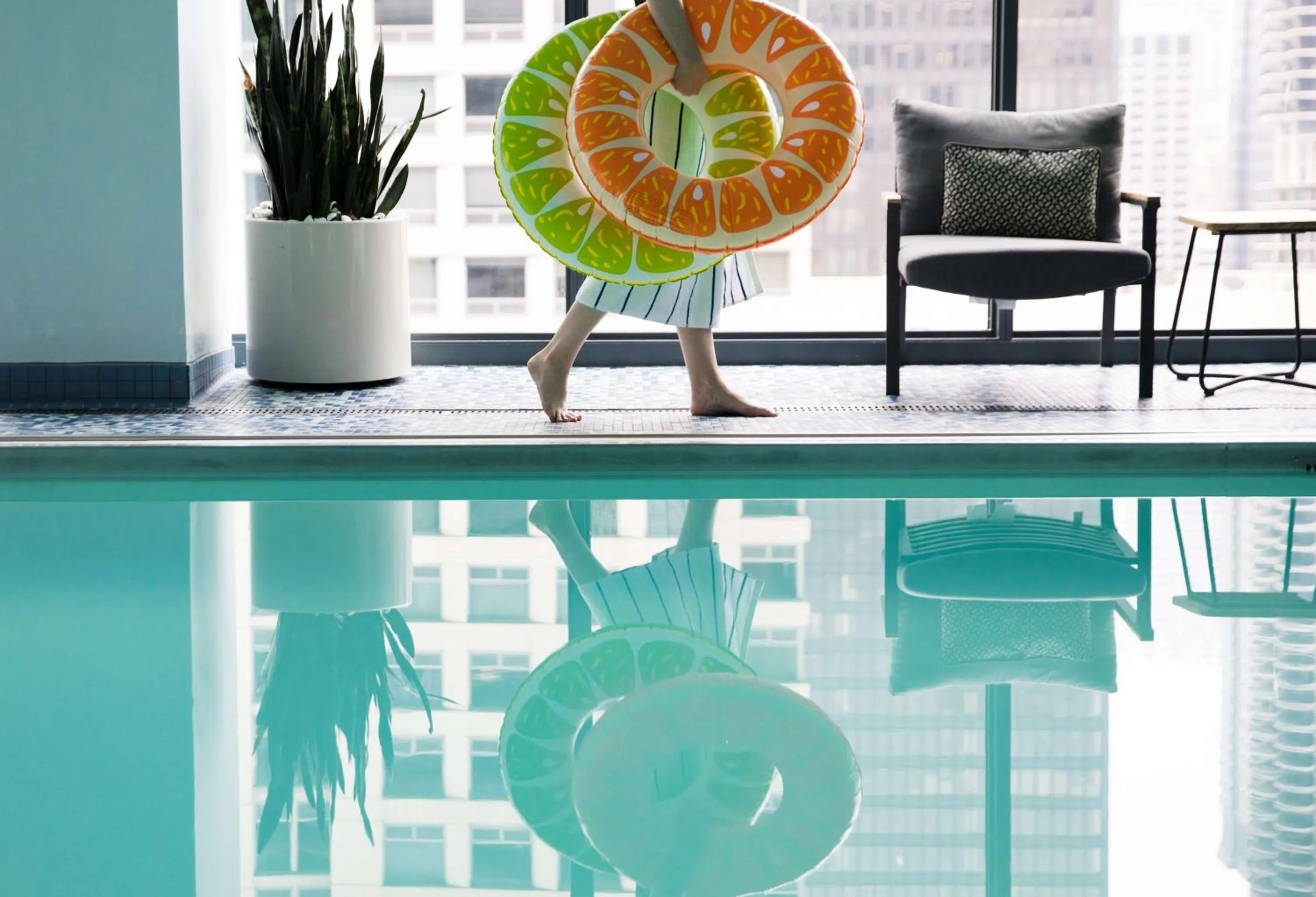 Pool view in The Royal Sonesta Chicago River North