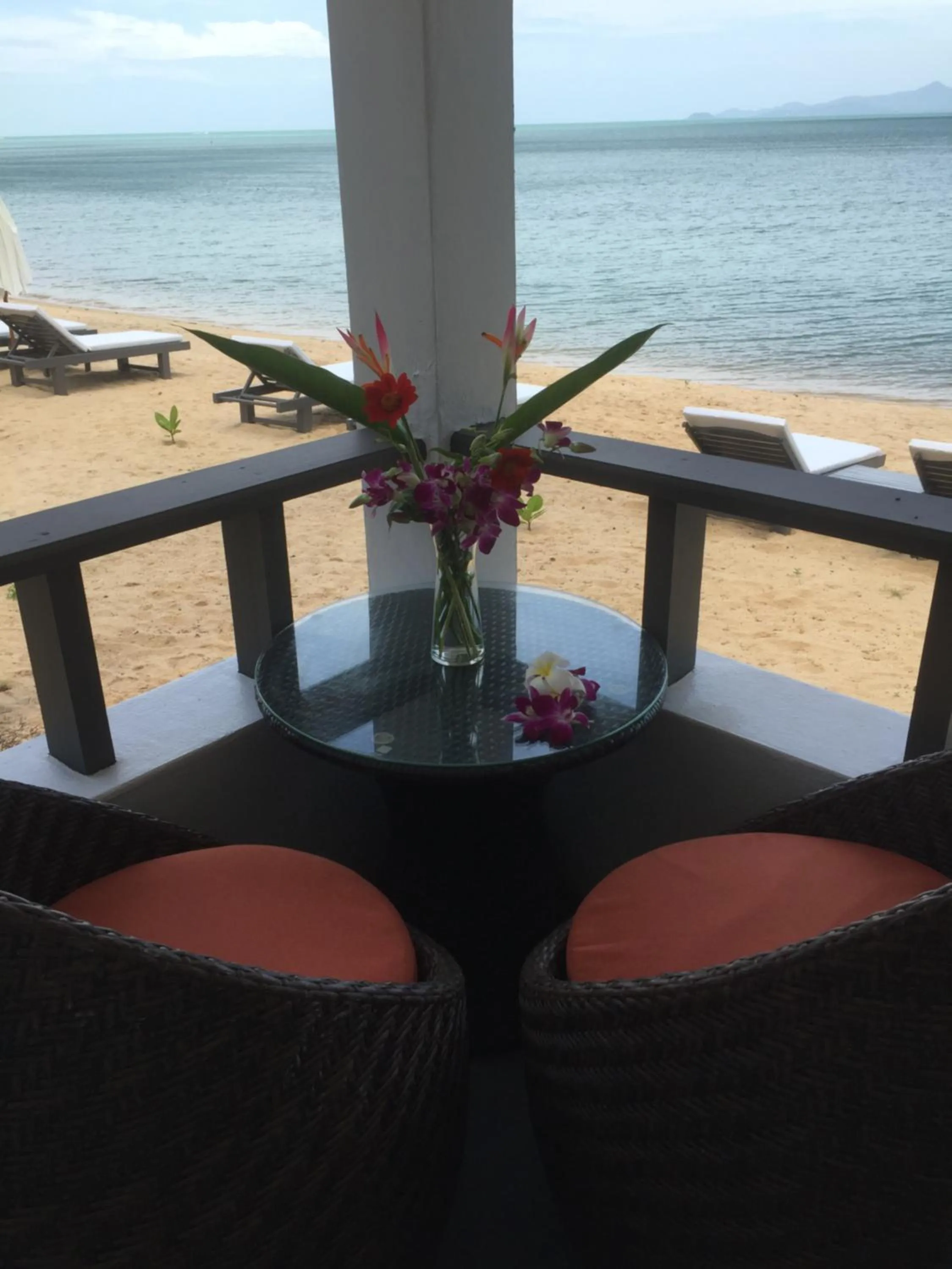 Balcony/Terrace in The Cosy Maenam Beach Resort