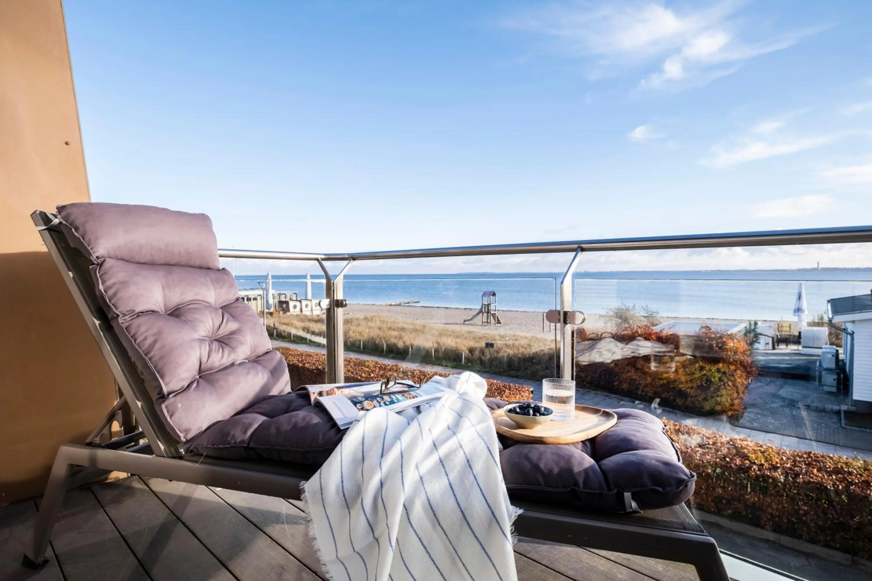 Balcony/Terrace in Büngers Apartment-Hotel mit Gartensauna - modern, gemütlich und strandnah