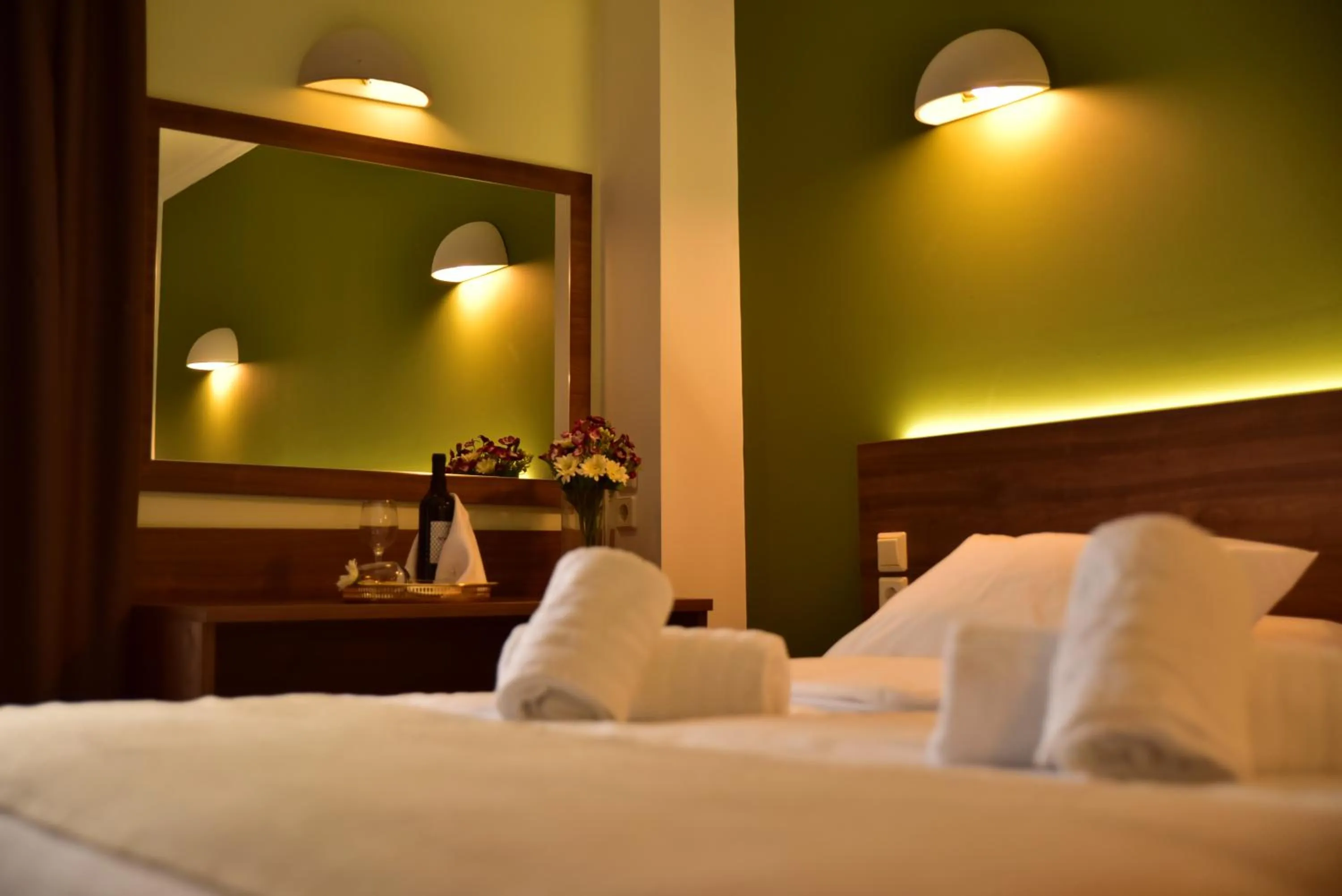 Bed in Mont Helmos Hotel