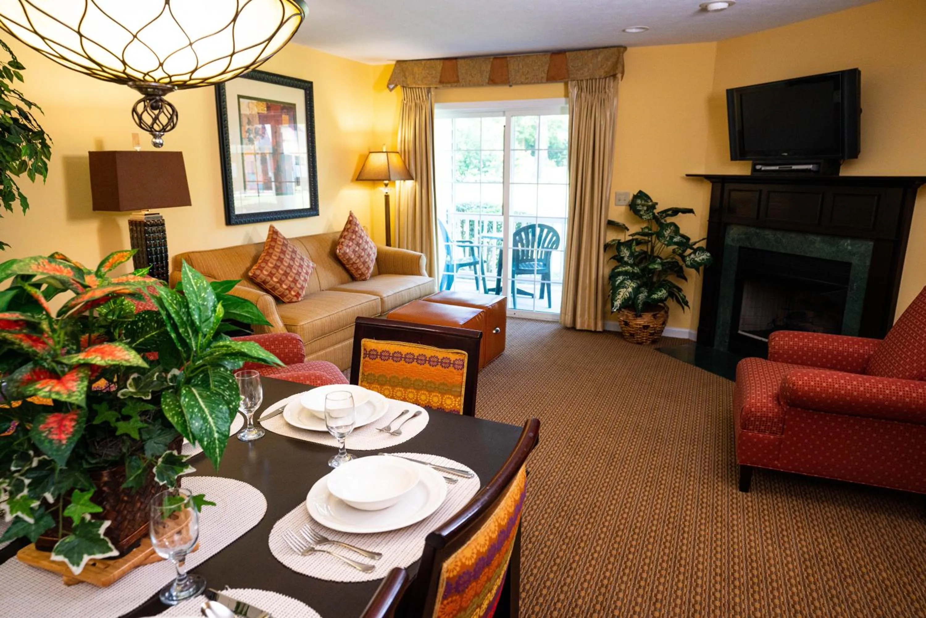 Living room in Vacation Village at Williamsburg