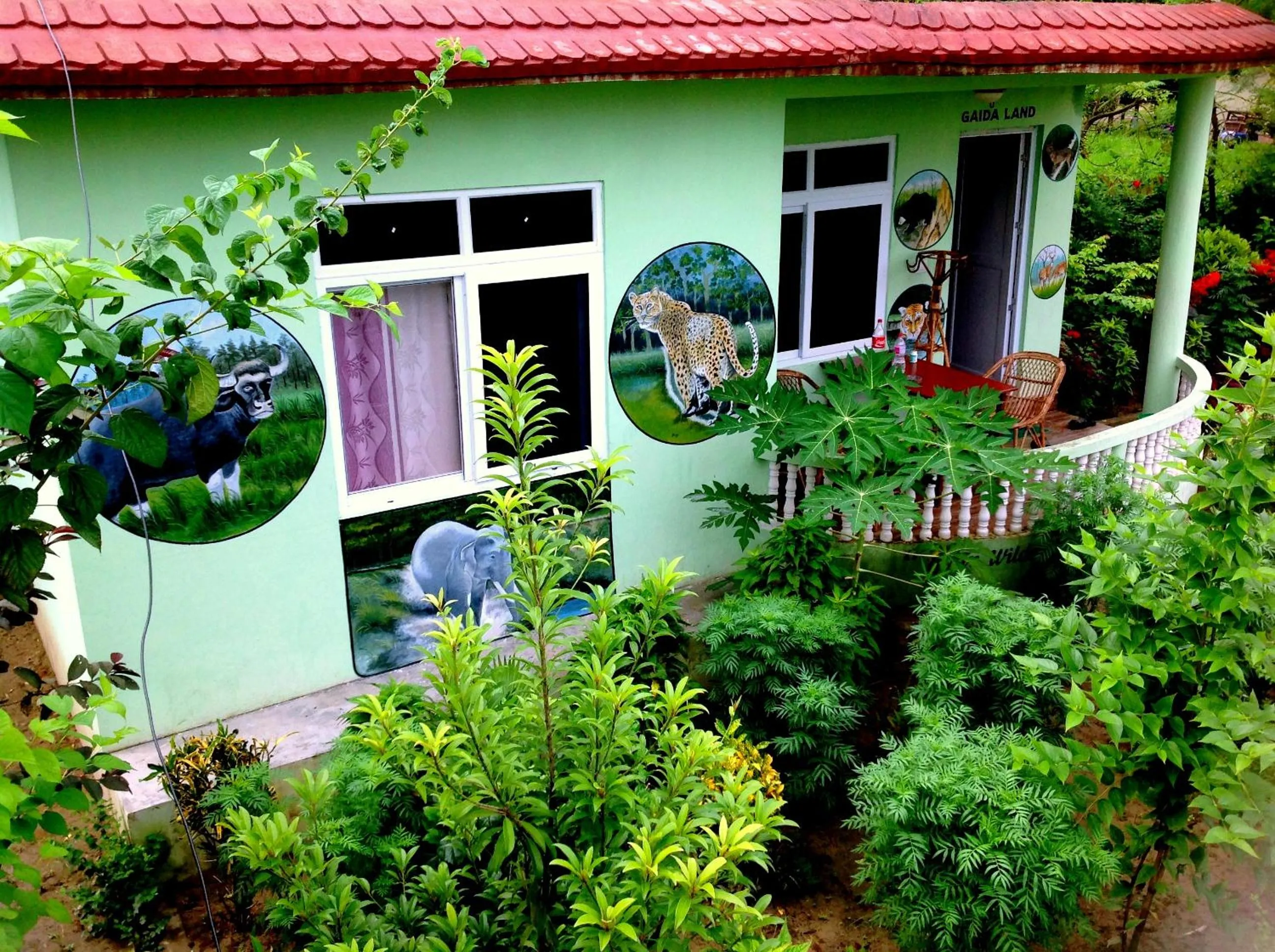 Garden in Hotel Rhino Land-Sauraha Family Home