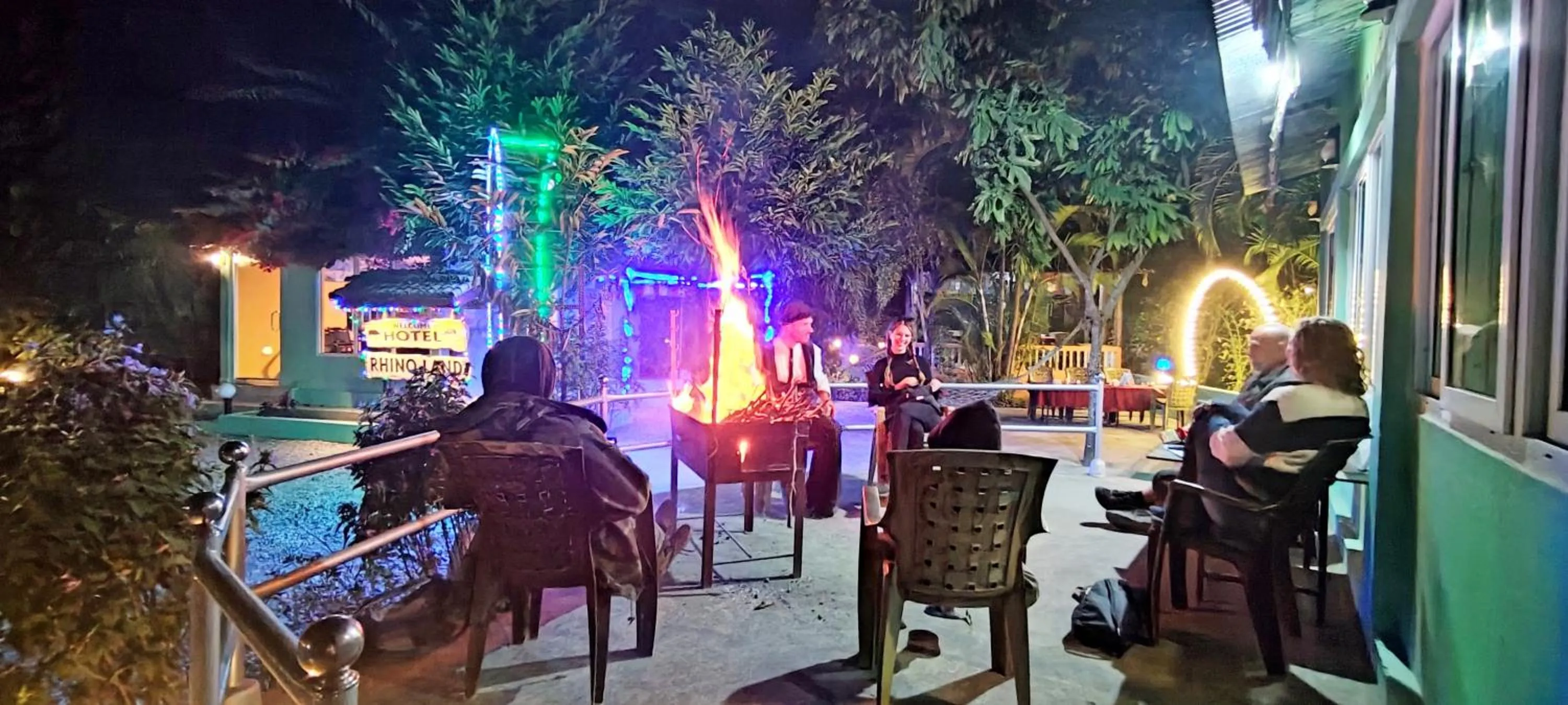 Patio in Hotel Rhino Land-Sauraha Family Home