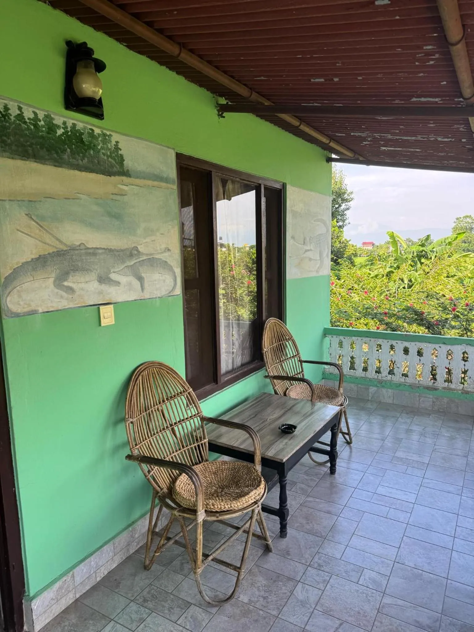 Balcony/Terrace in Hotel Rhino Land-Sauraha Family Home