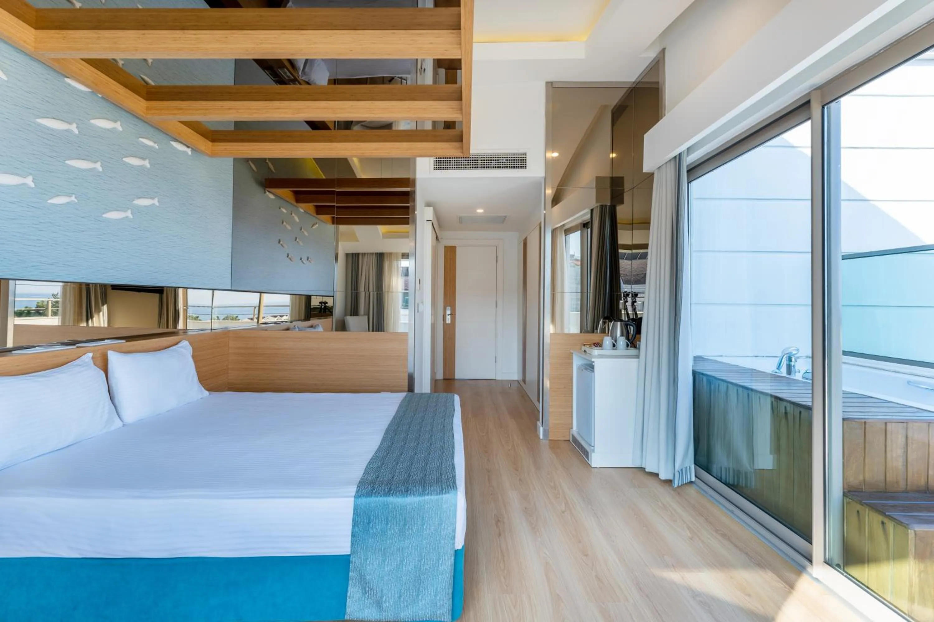 Bed in Dosinia Luxury Resort-Ultra All Inclusive