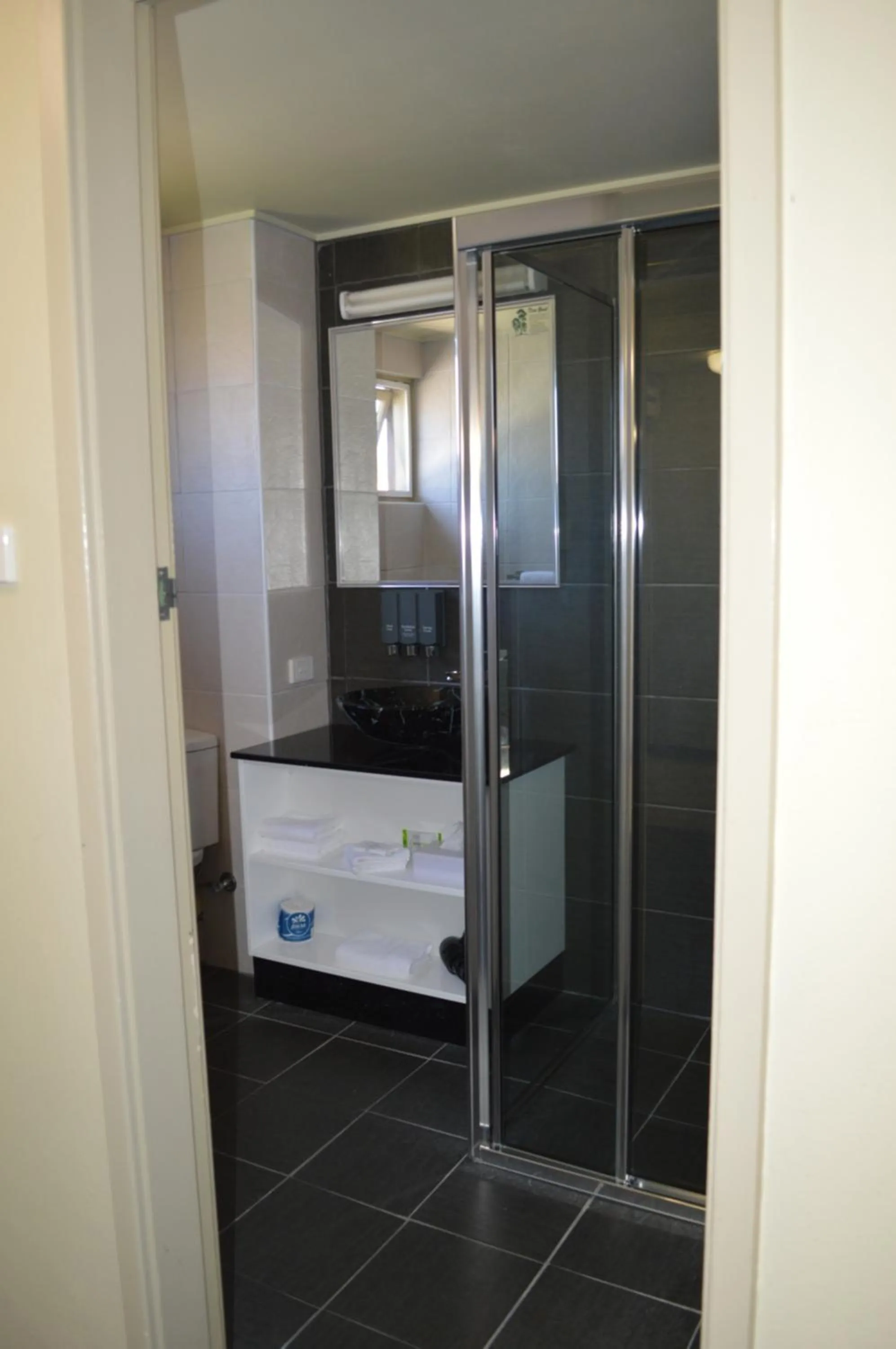 Shower in Zebra Motel