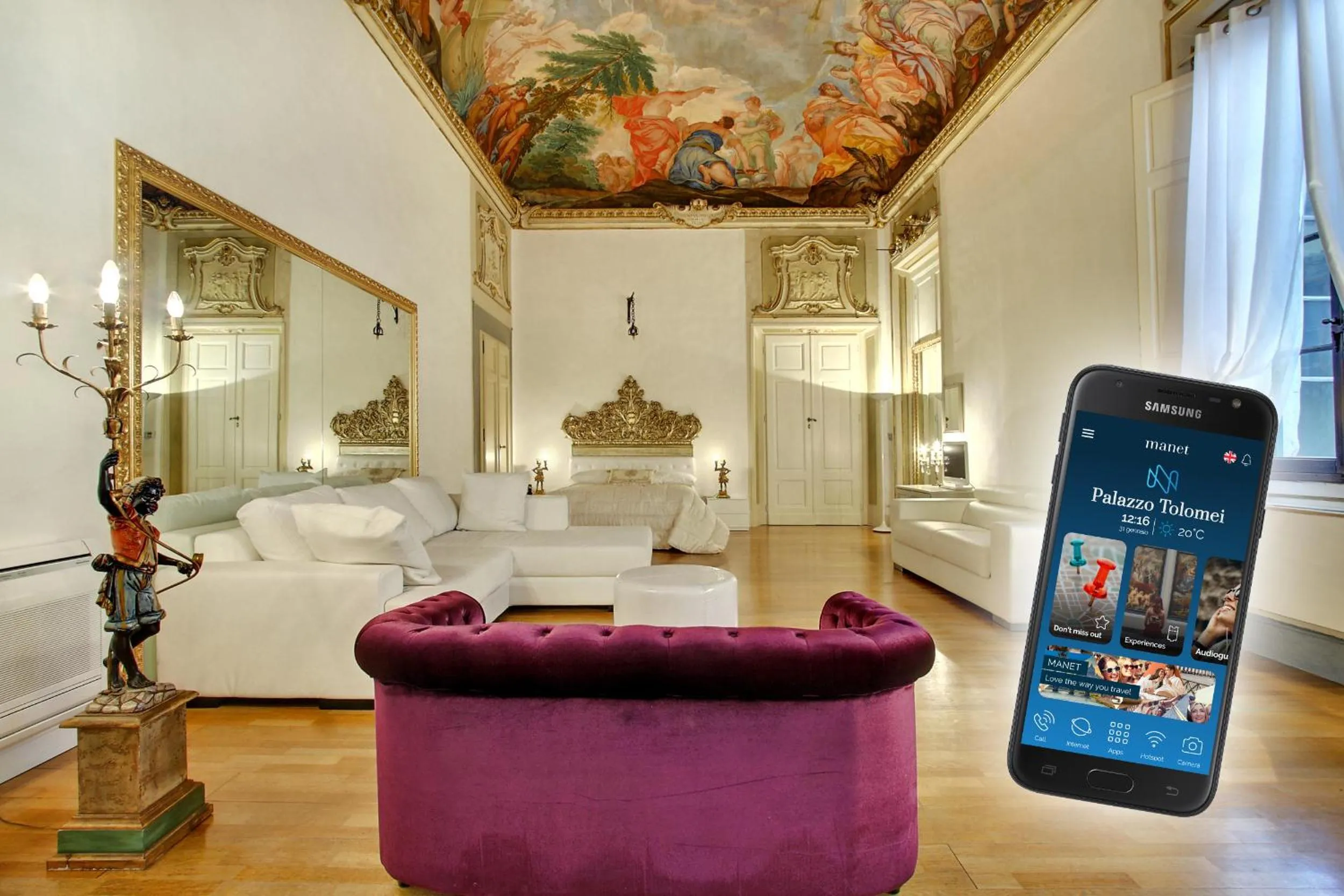 Seating area in Palazzo Tolomei - Residenza D'Epoca