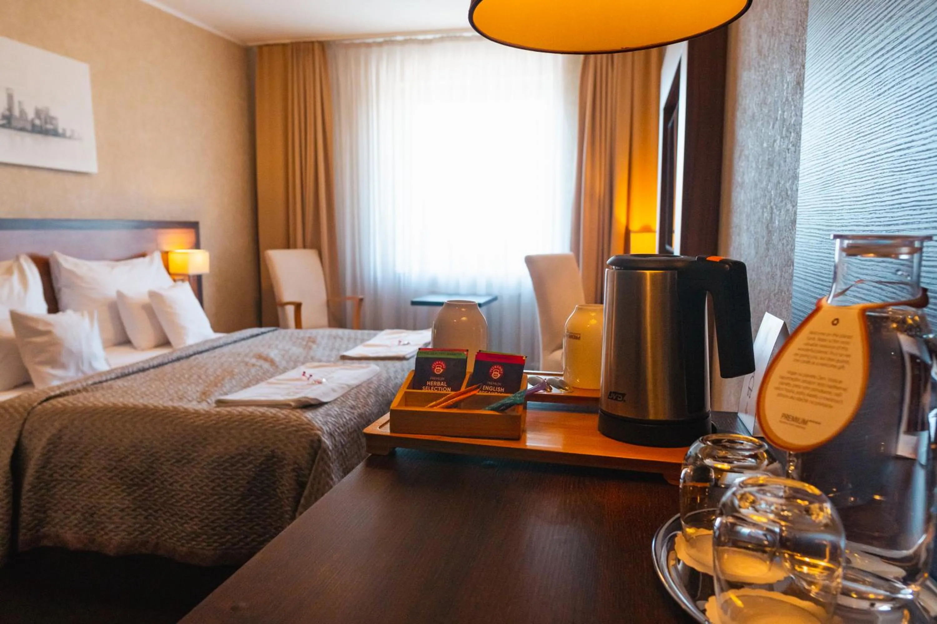 Coffee/tea facilities, Bed in PREMIUM Business Hotel Bratislava