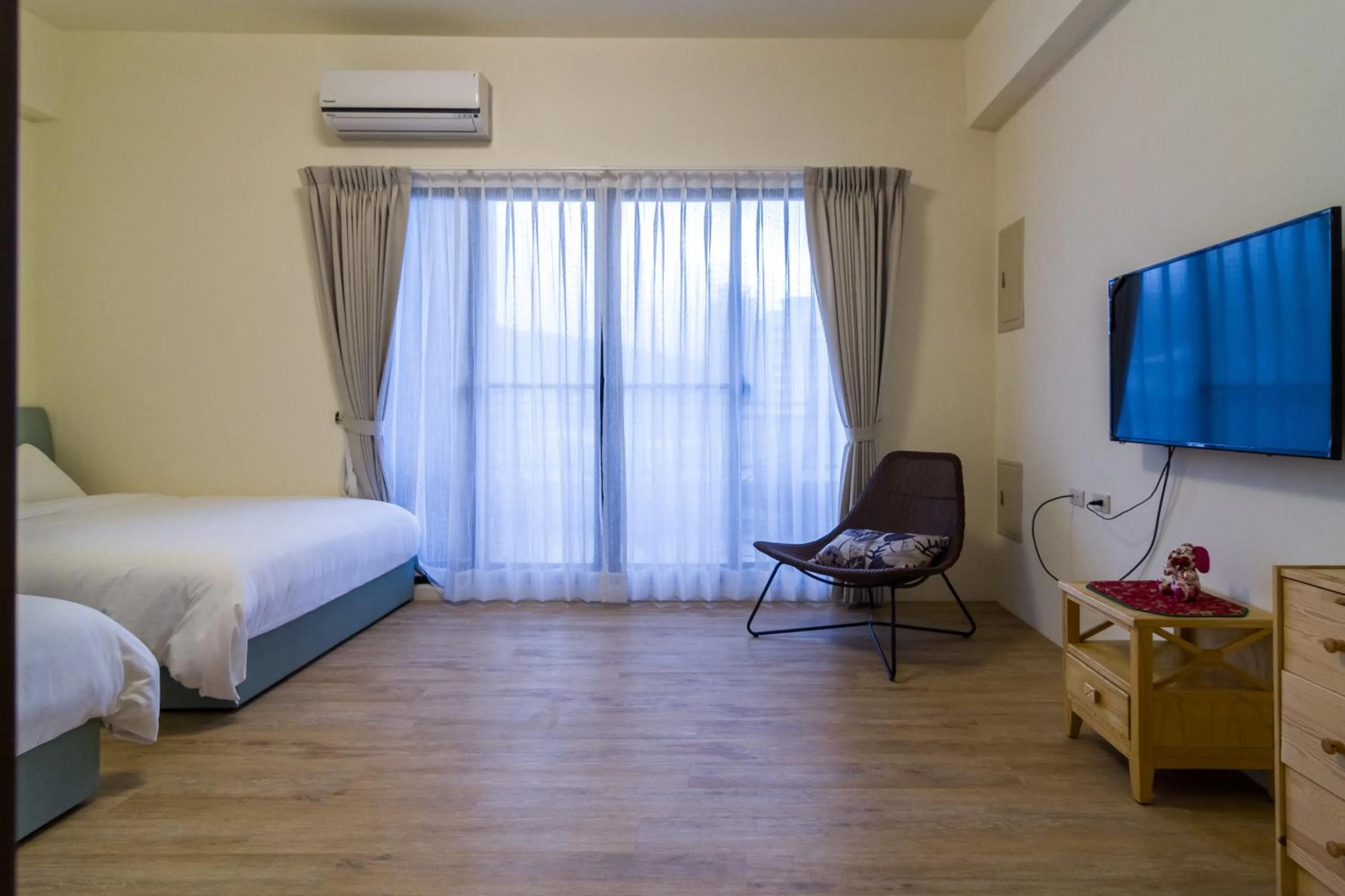 Balcony/Terrace, Bed in Wendy's home Toucheng Mansion A