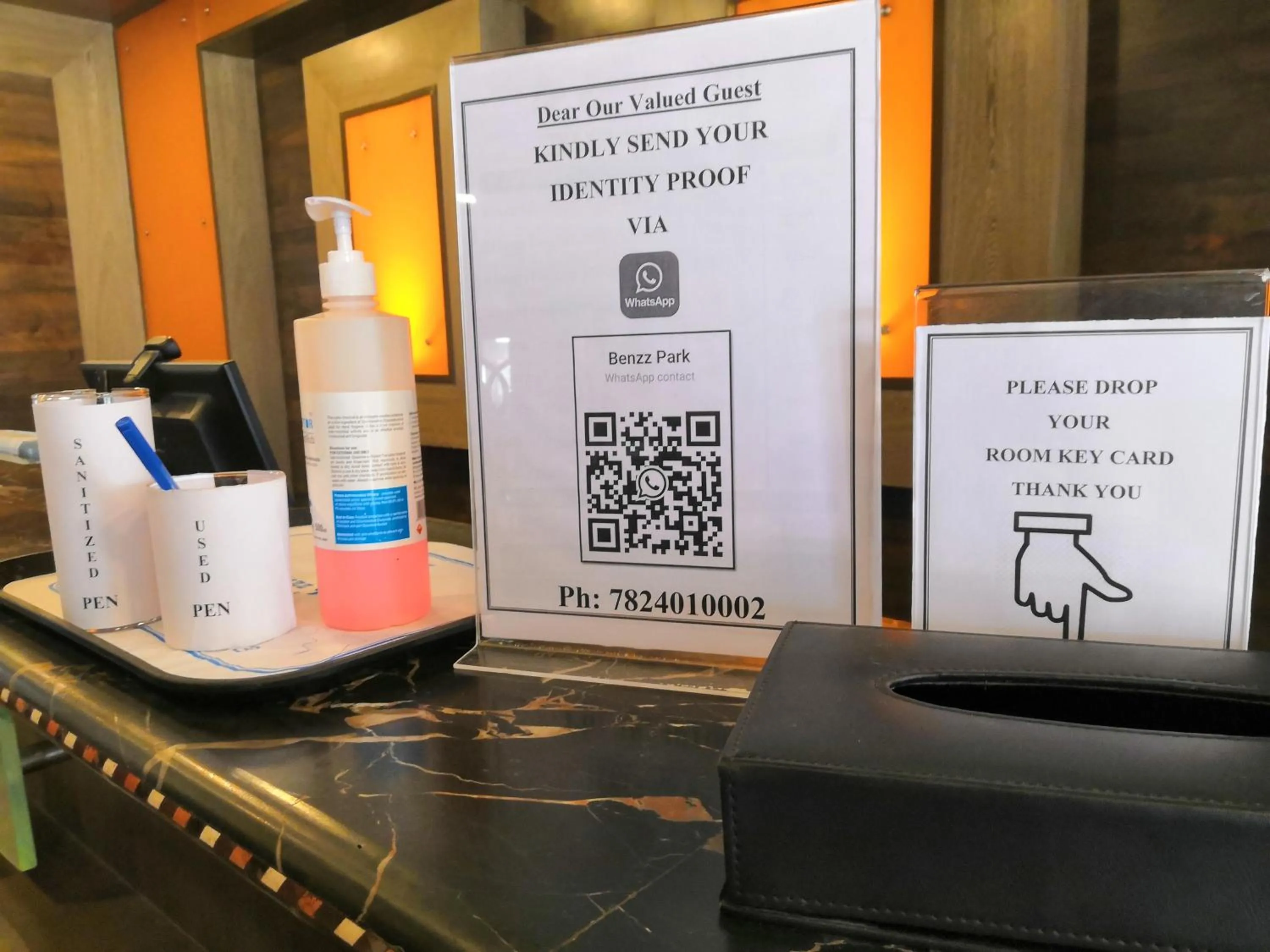 Logo/Certificate/Sign in Hotel Benzz Park Vellore