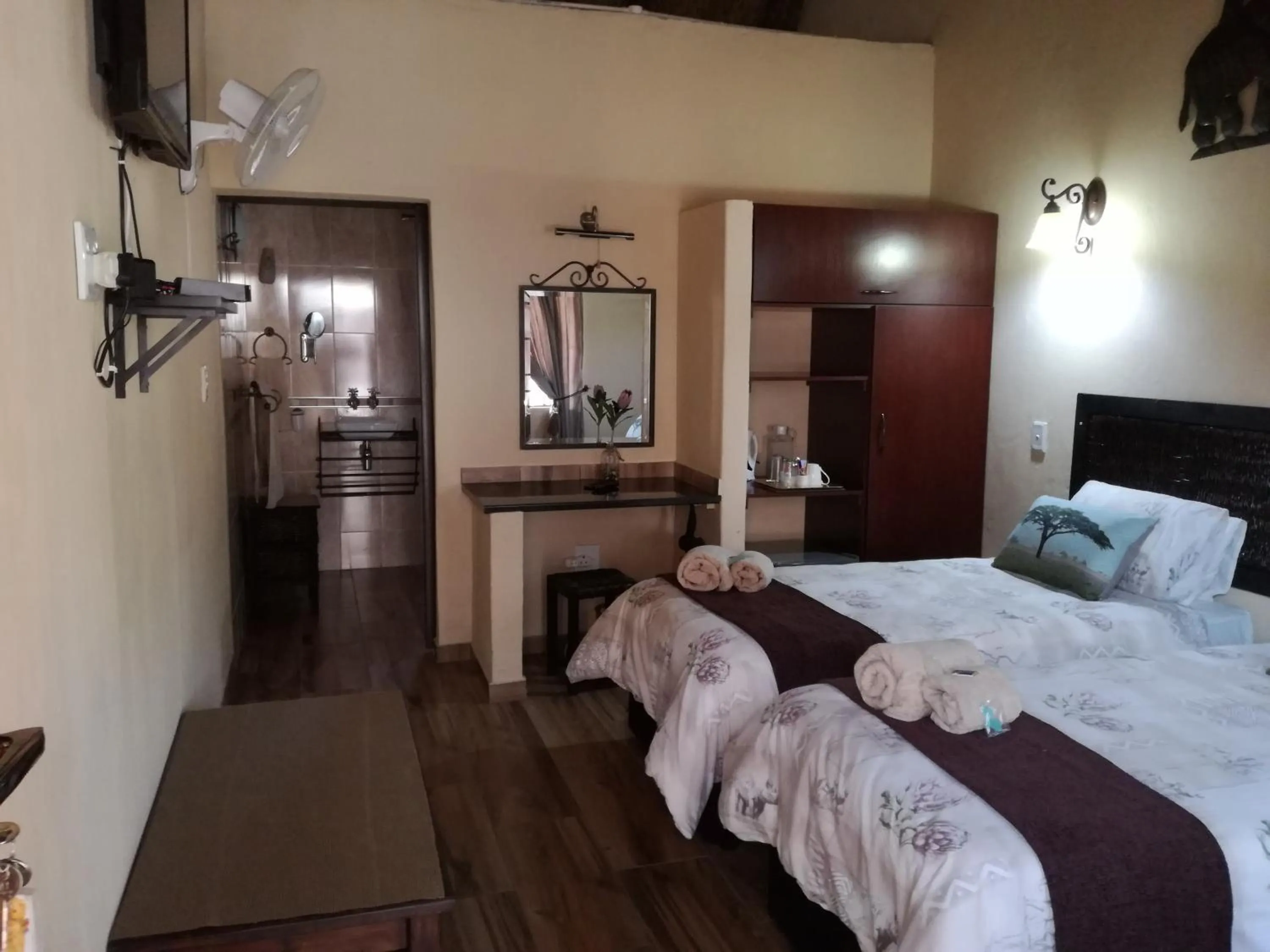Photo of the whole room, Bed in All over Africa Guest house