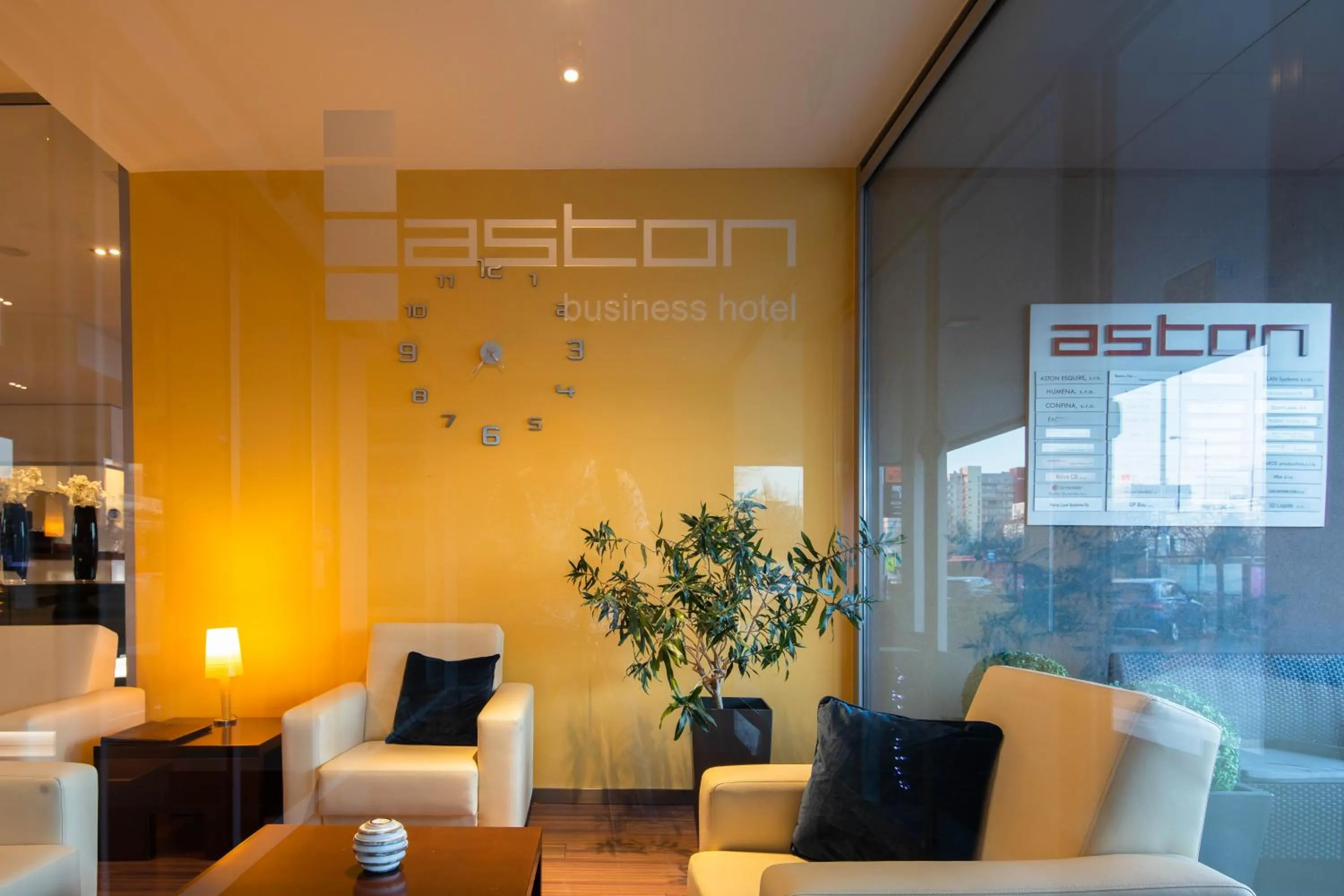 Seating area in Aston Hotel