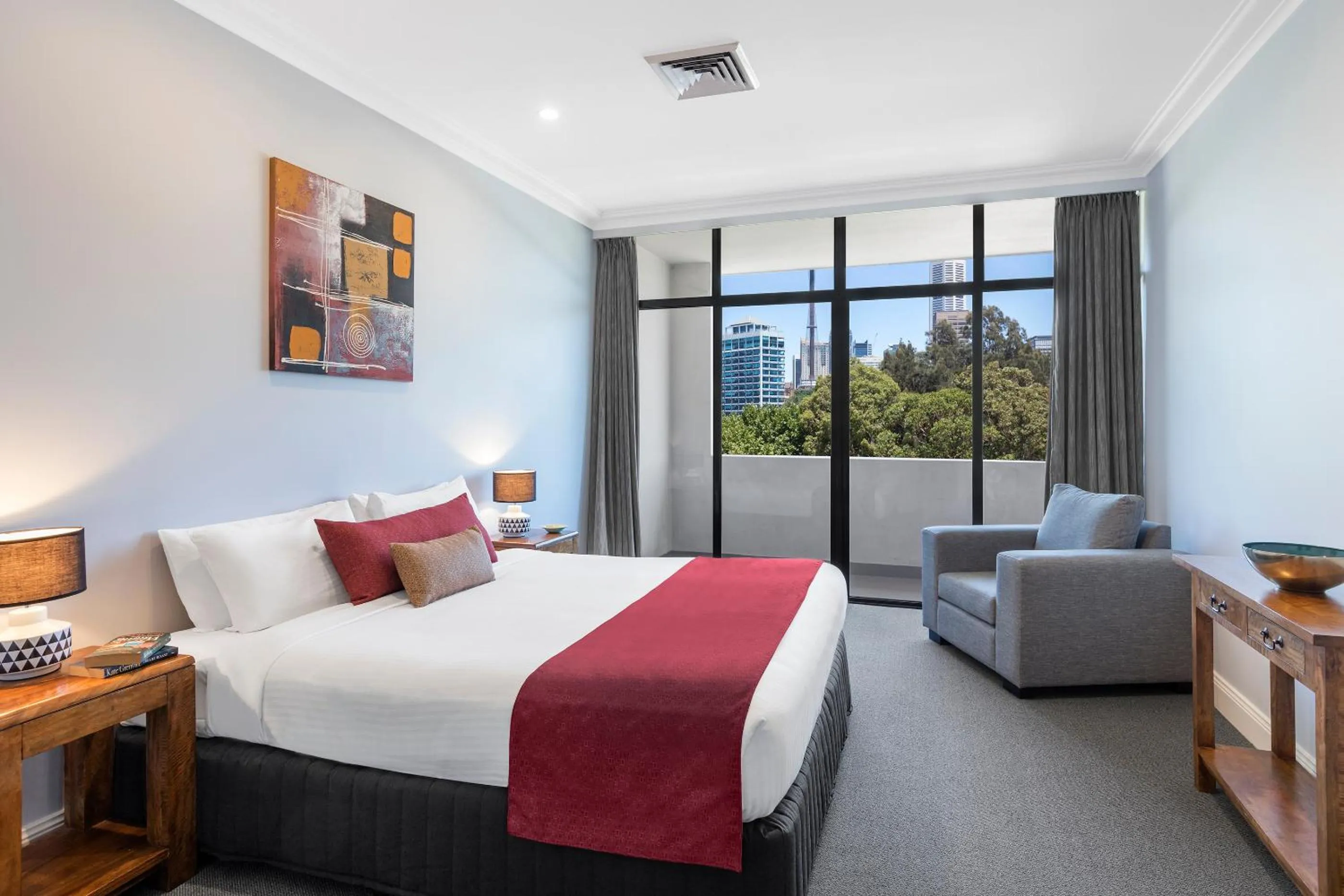 Balcony/Terrace, Bed in Nesuto Woolloomooloo