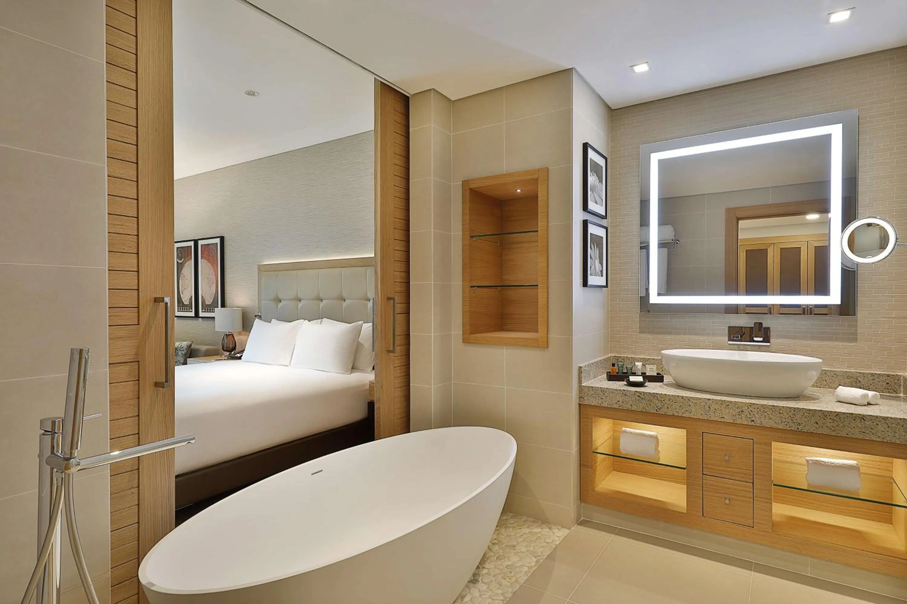 Bathroom, Bed in Hilton Cabo Verde Sal Resort