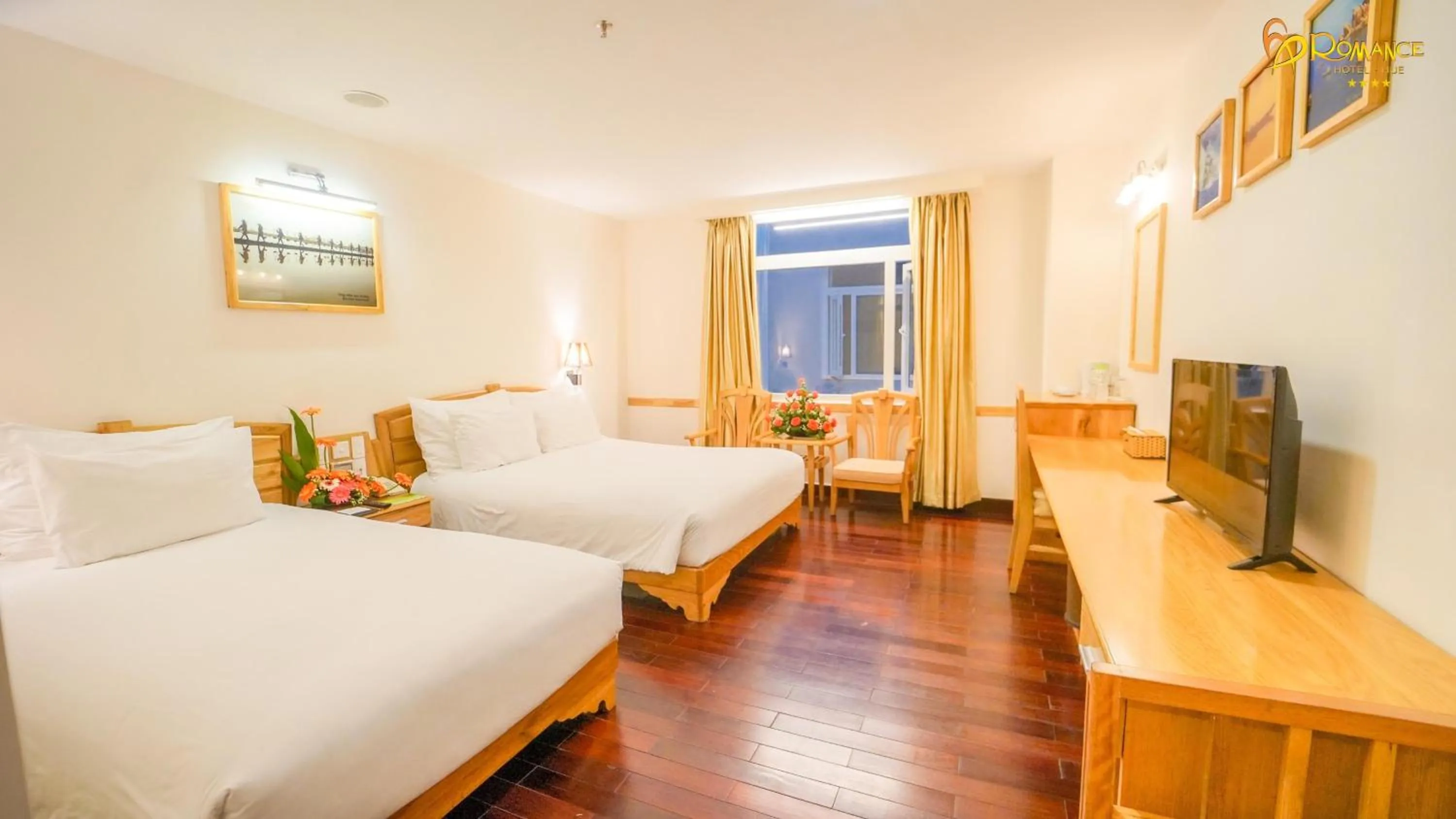 Bed in Romance Hotel