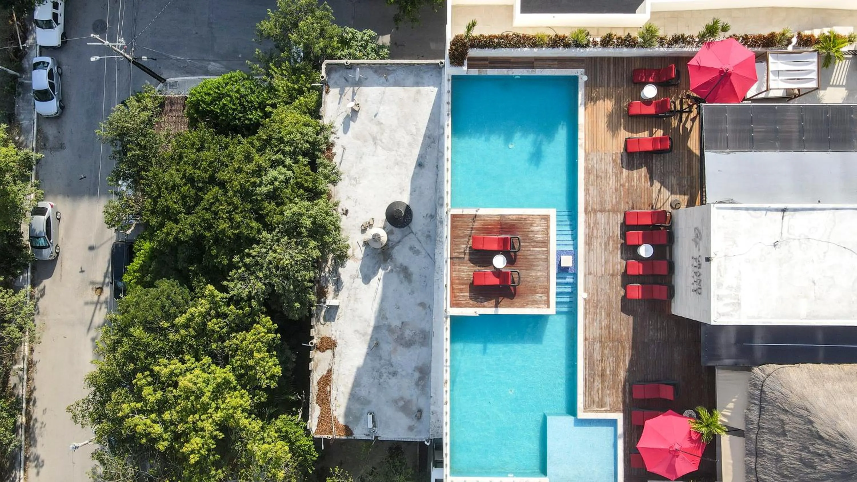 Pool view in Grand Fifty Suites
