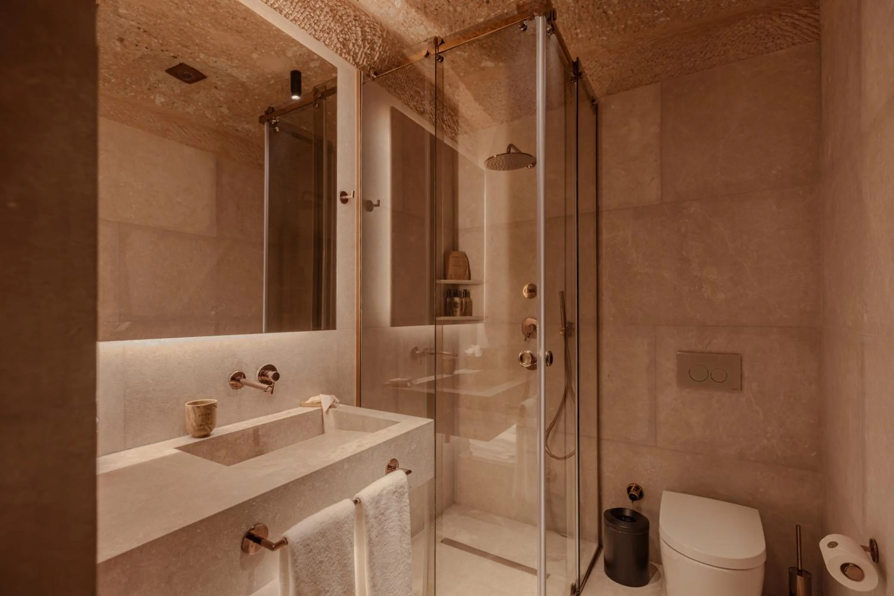 Shower in Avantgarde Refined Caves Of Cappadocia