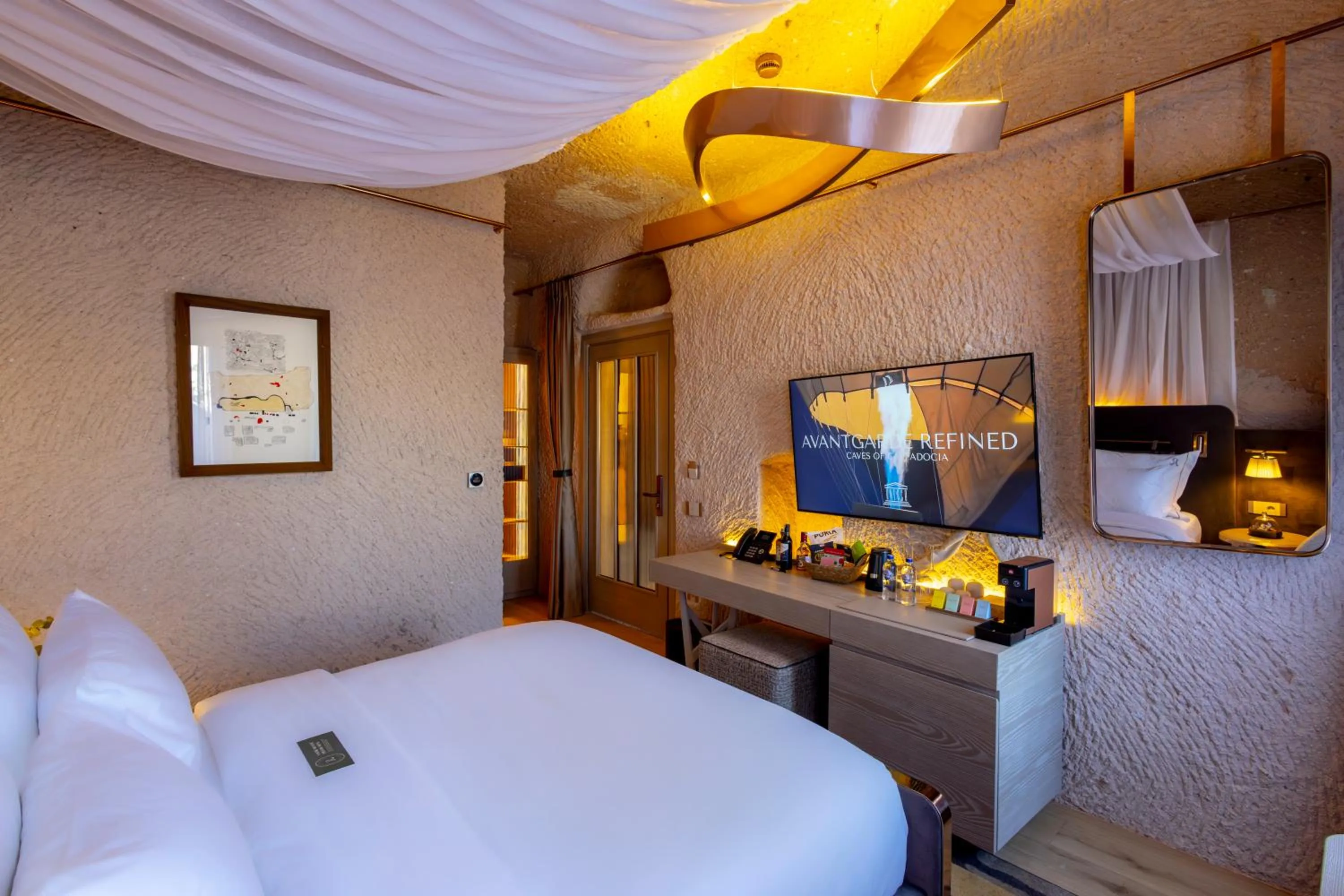 Bed in Avantgarde Refined Caves Of Cappadocia