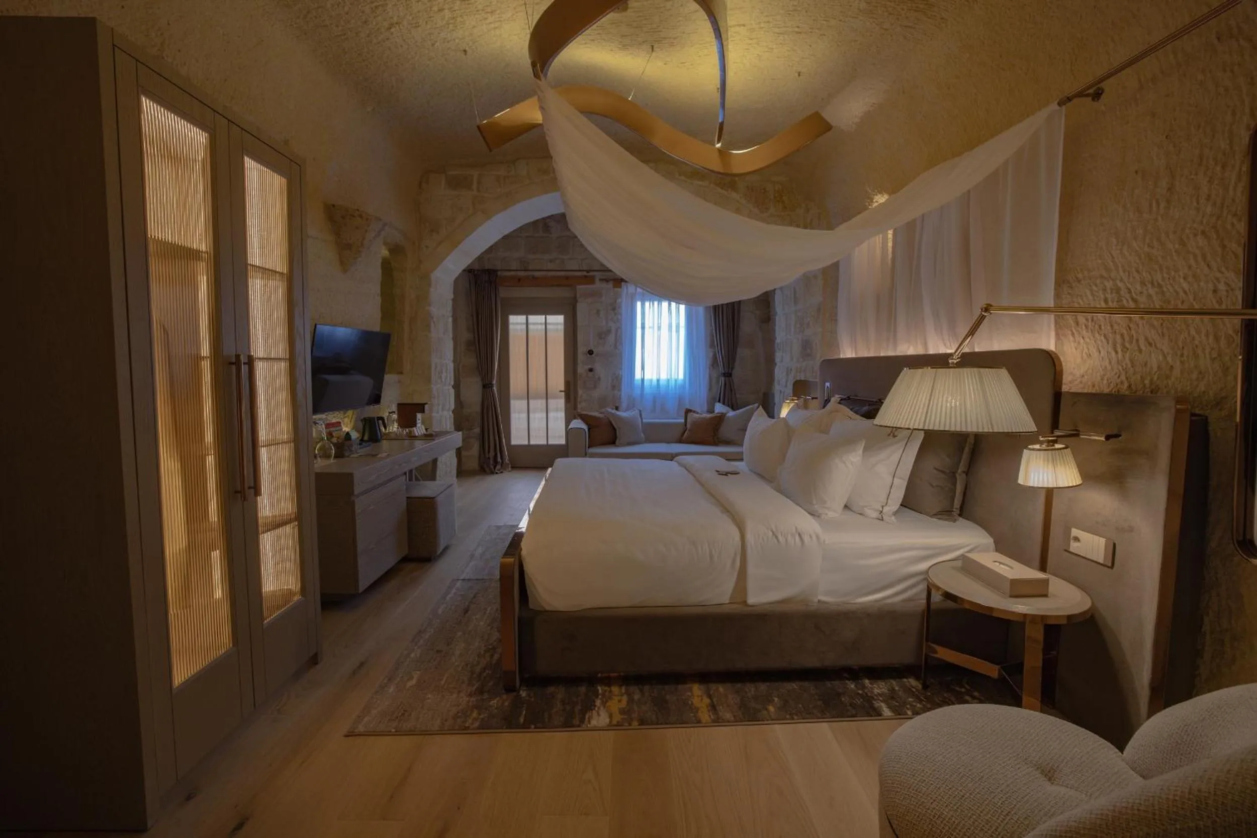 Bedroom, Bed in Avantgarde Refined Caves Of Cappadocia