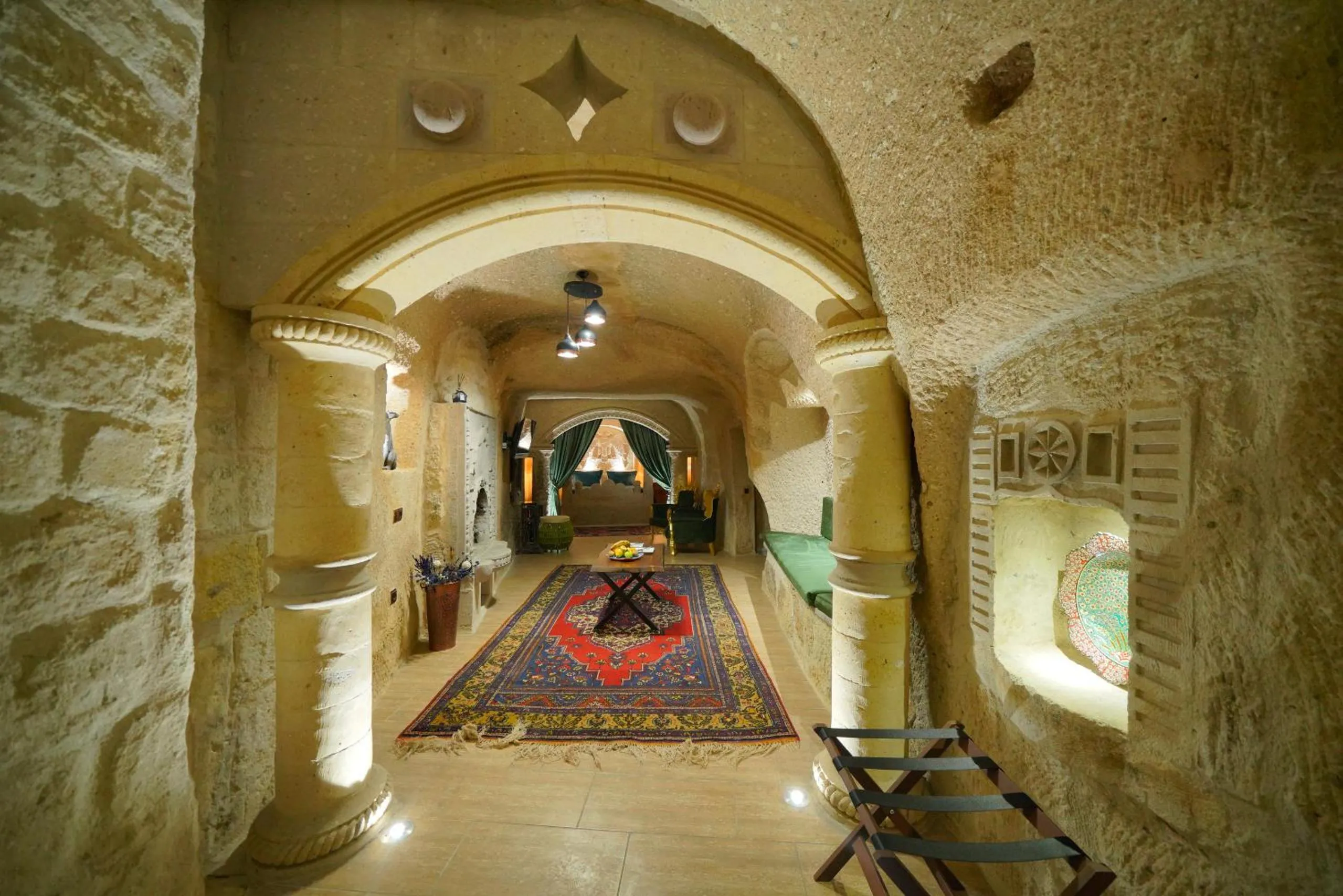 Bed in Holiday Cave Hotel