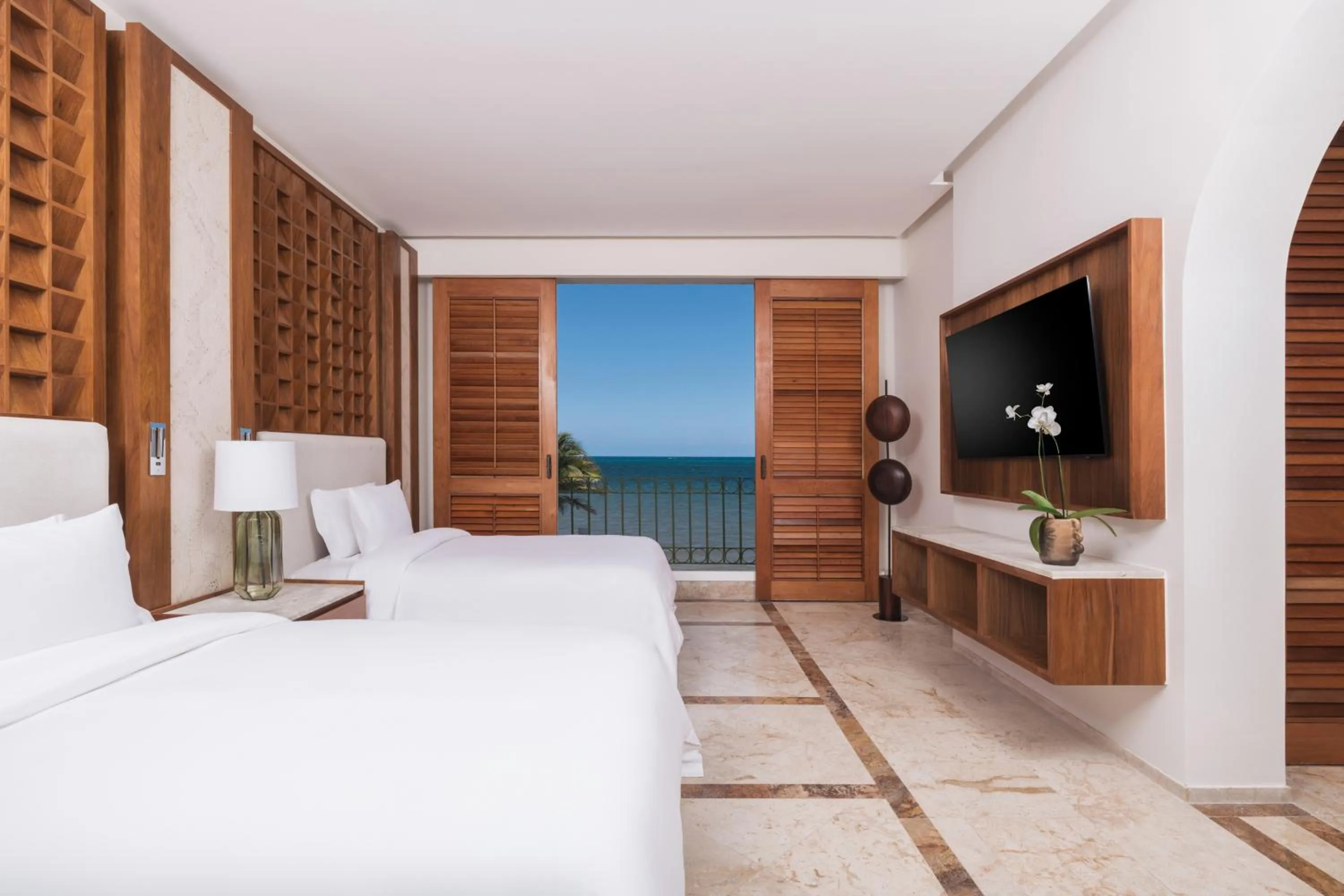 Bed in Paraiso de la Bonita Adult All-Inclusive, a Luxury Collection Resort