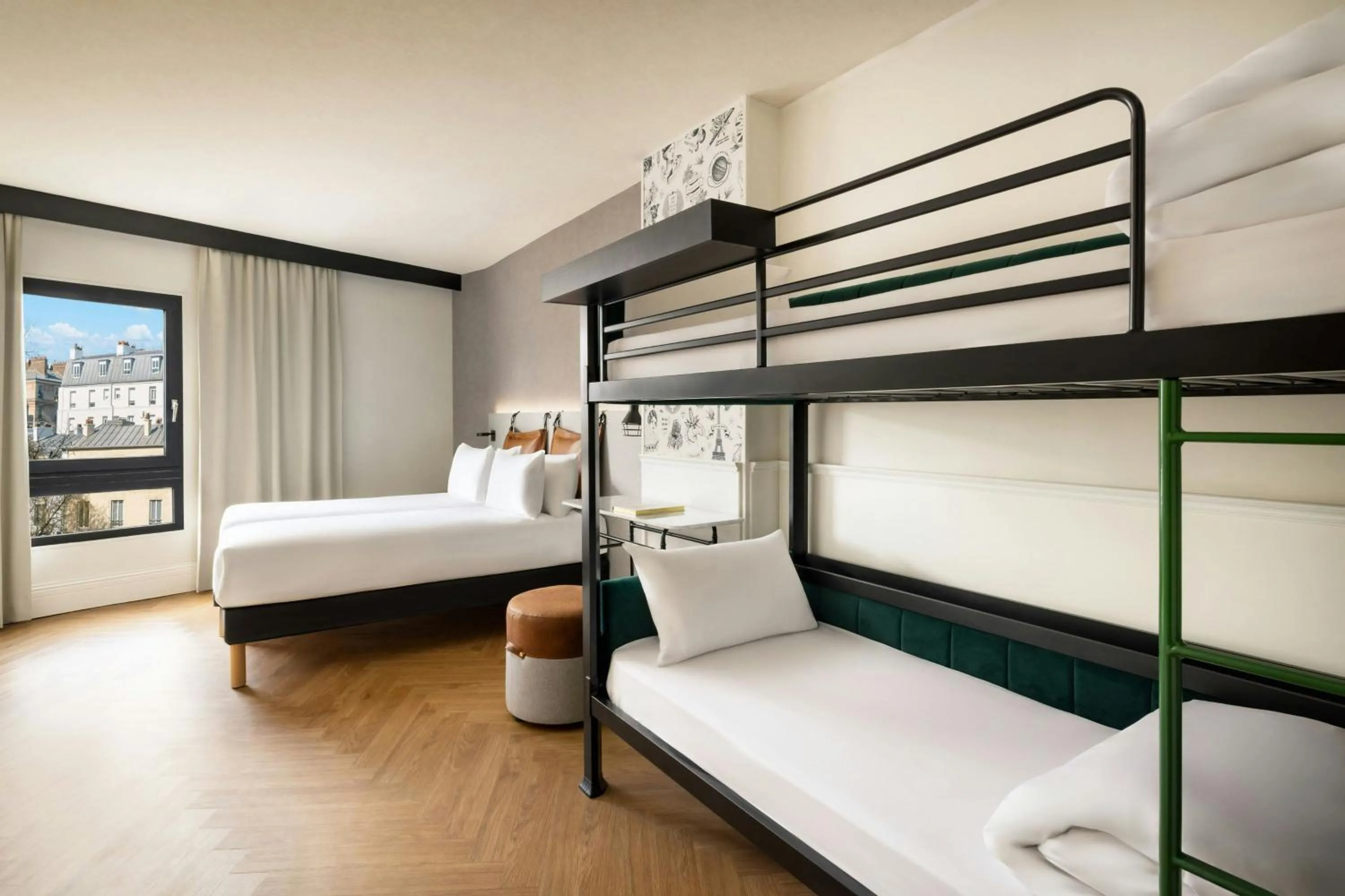 Photo of the whole room, Bed in Moxy Paris La Villette