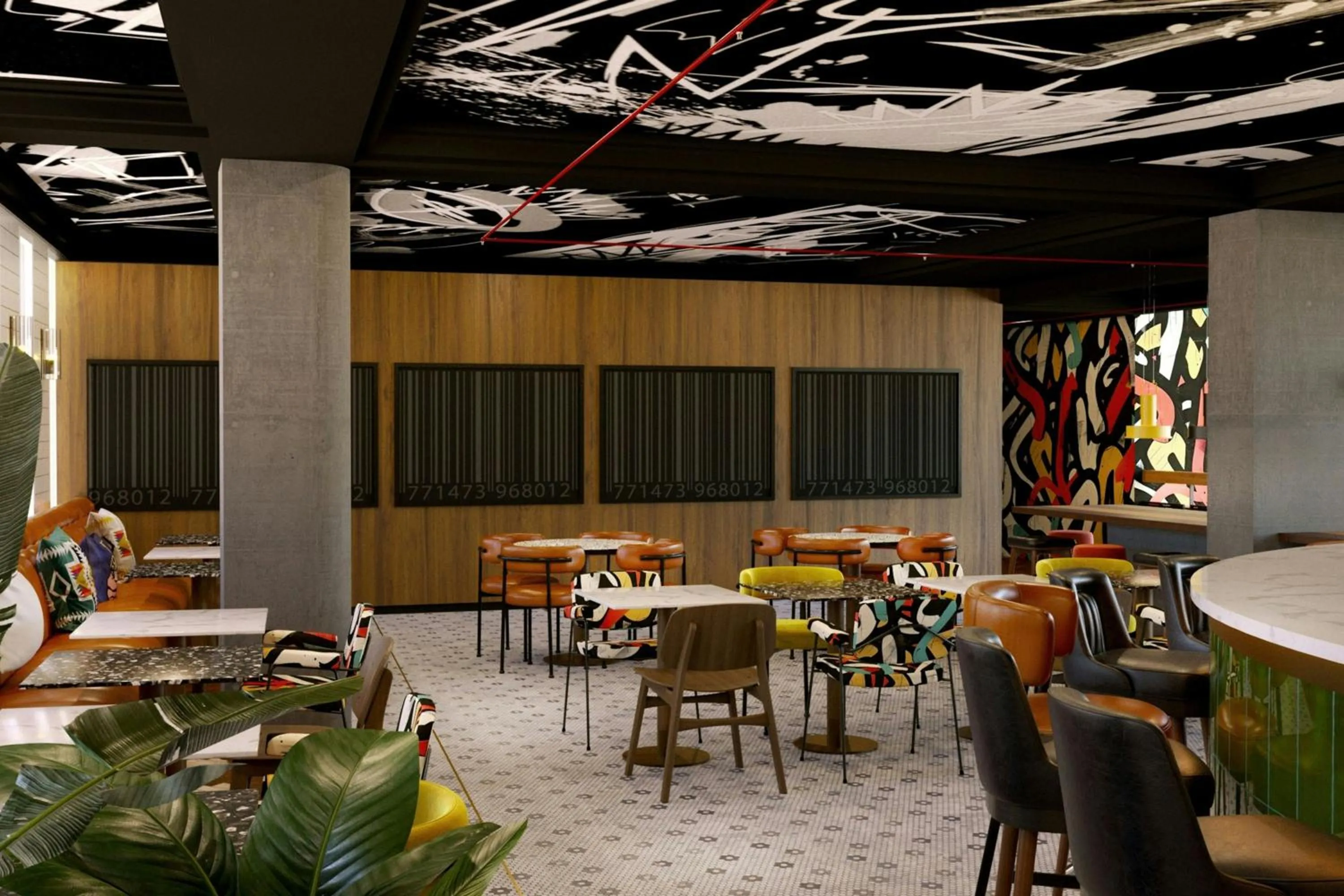 Lounge or bar in Moxy Paris La Villette