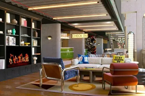 Lobby or reception in Moxy Paris La Villette