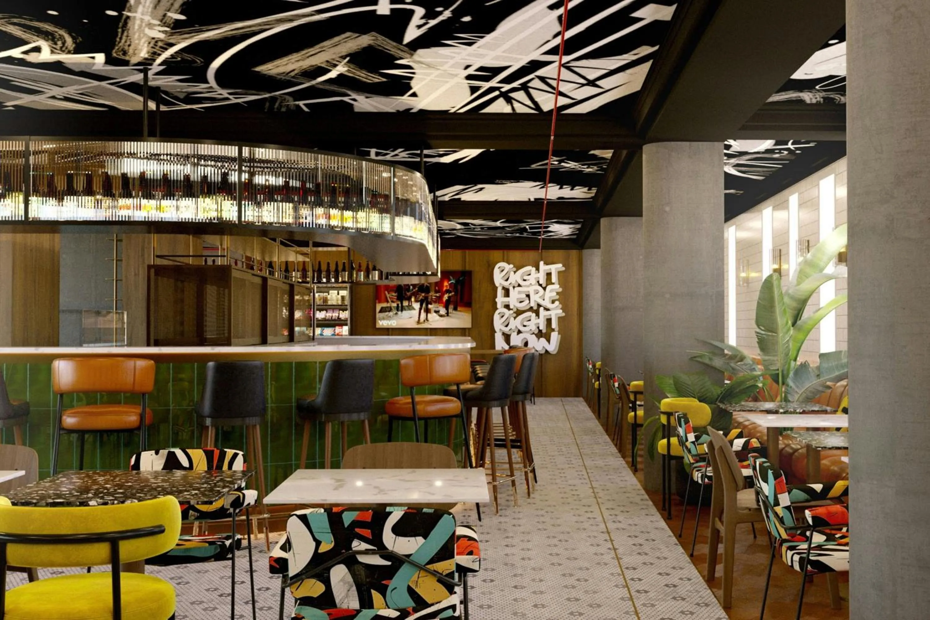 Lounge or bar in Moxy Paris La Villette