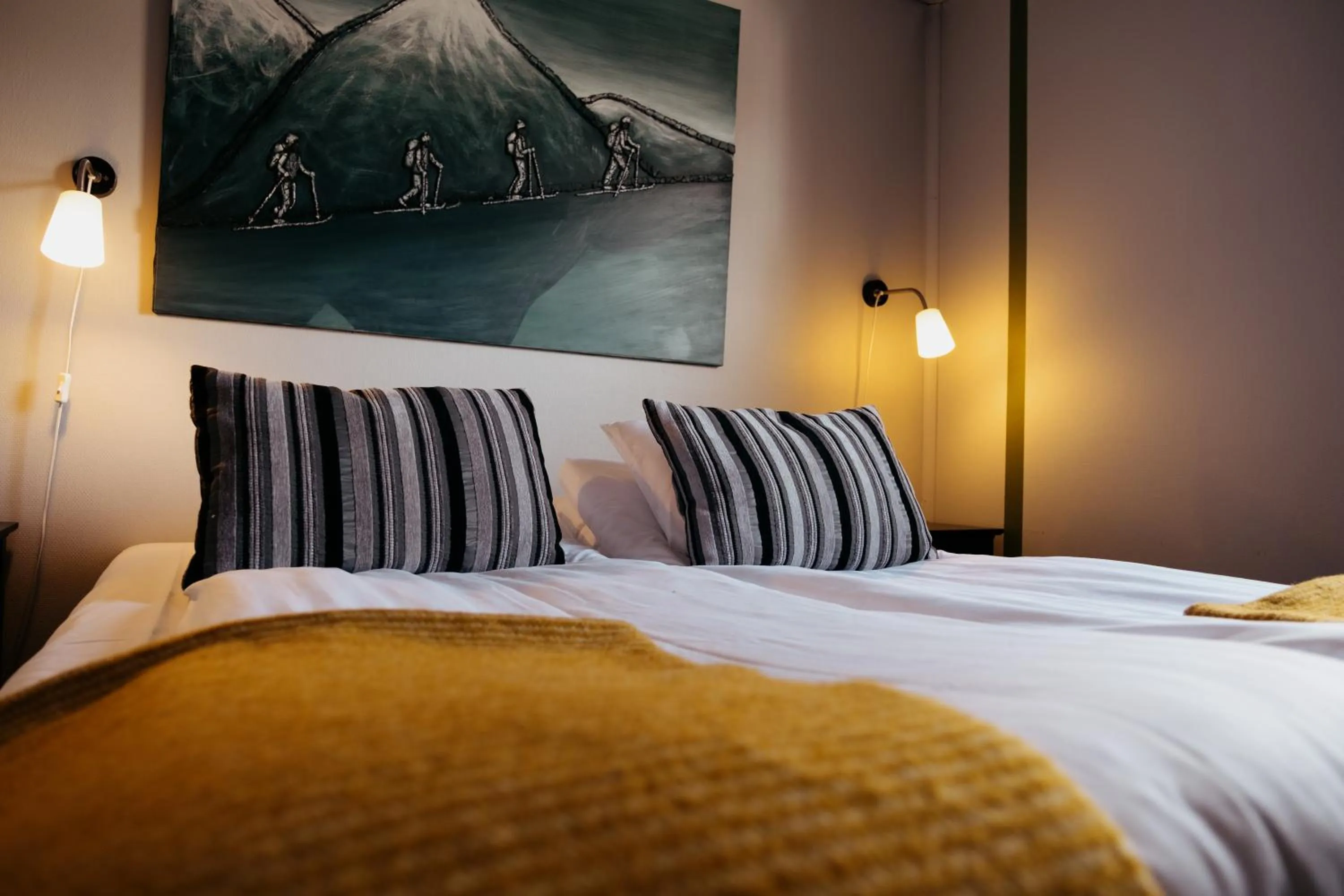 Bed in Abisko Mountain Lodge