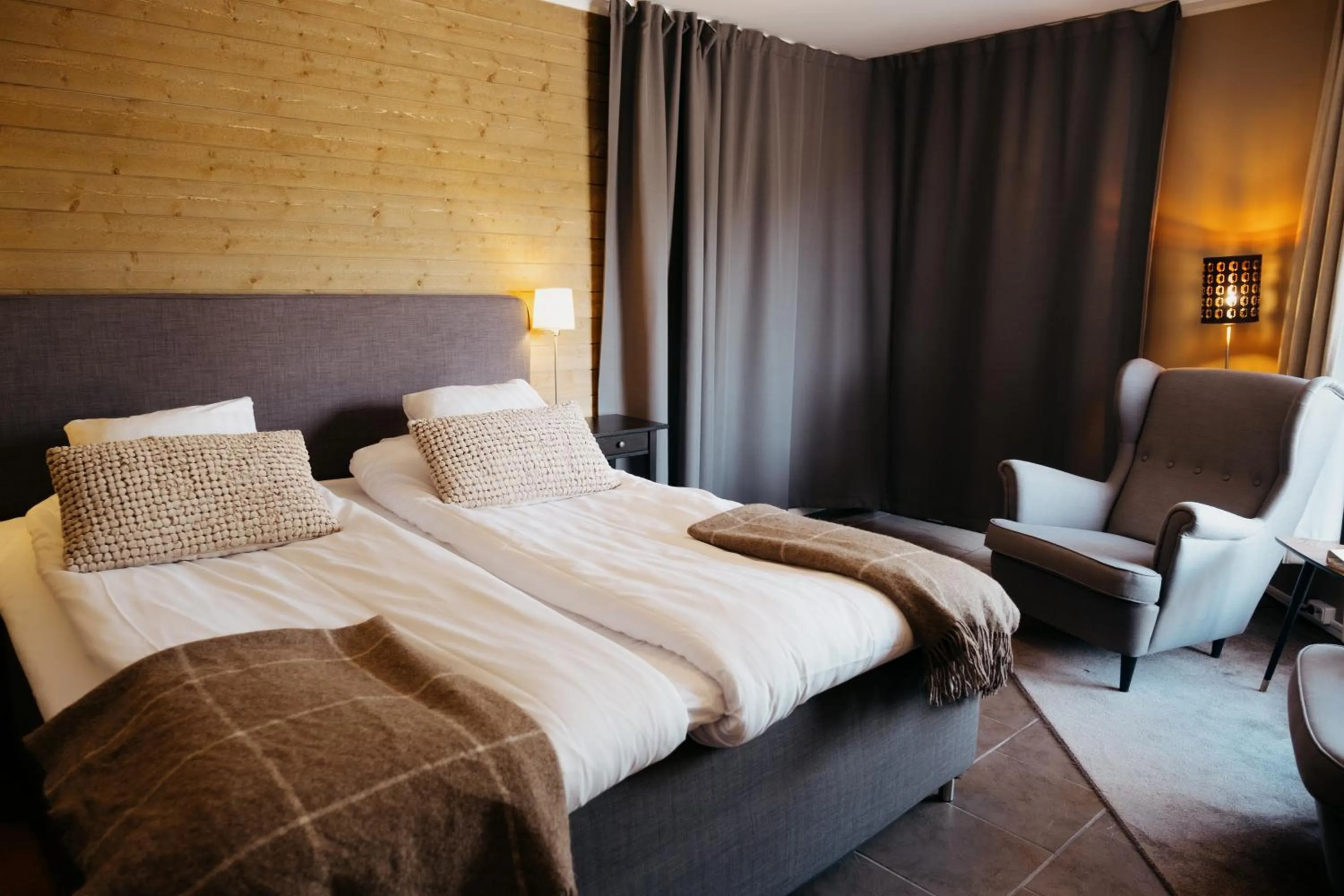 Bed in Abisko Mountain Lodge