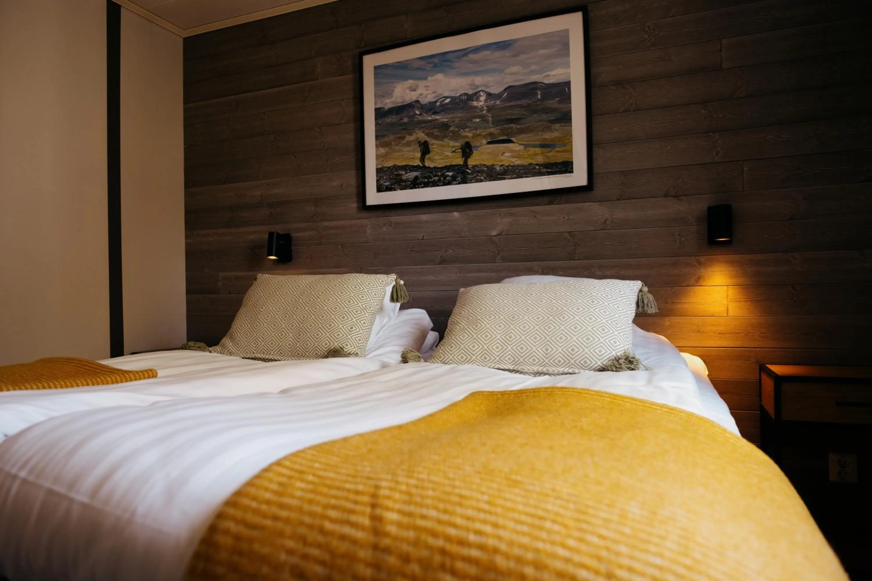 Bed in Abisko Mountain Lodge