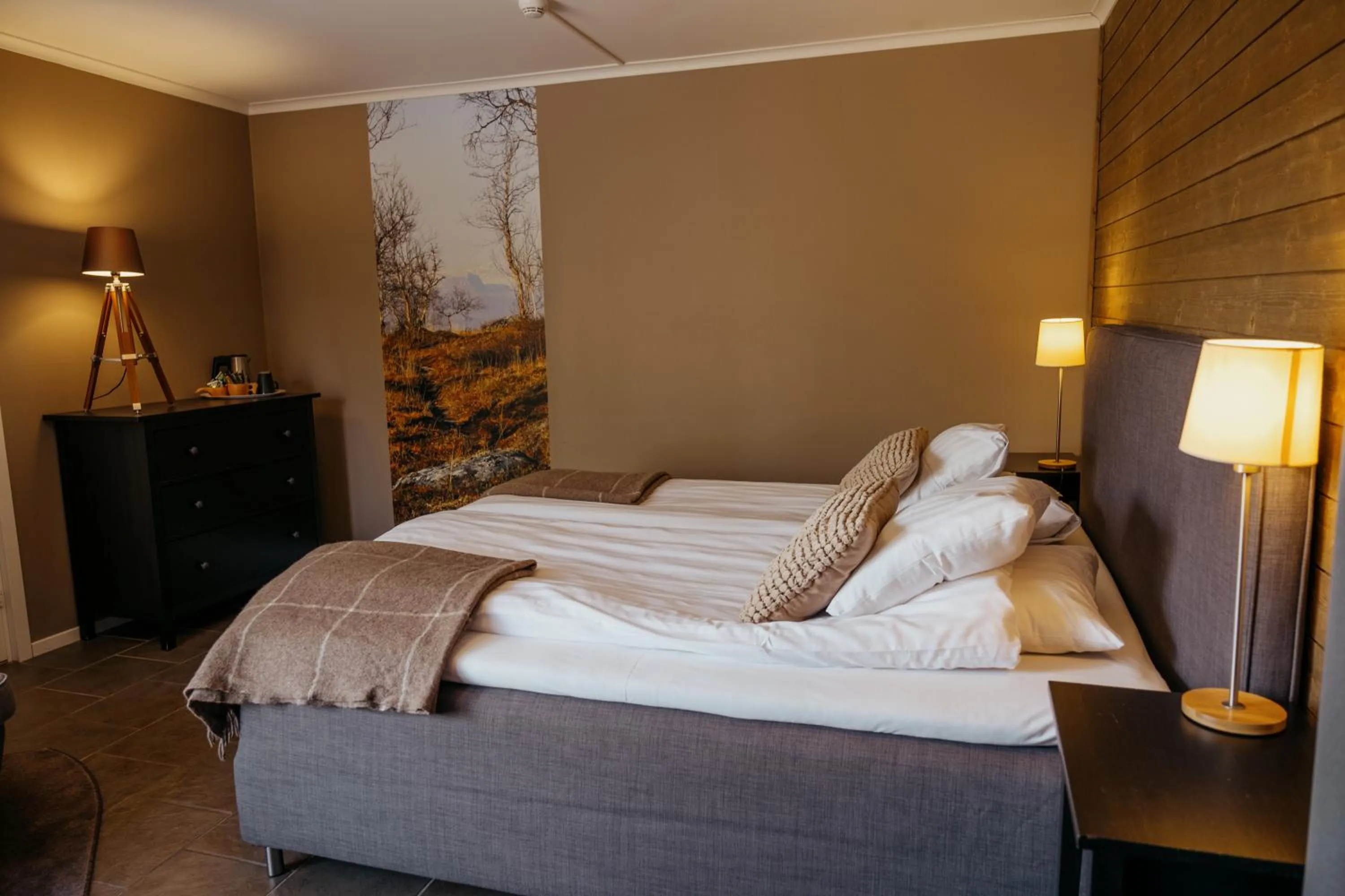 Bed in Abisko Mountain Lodge