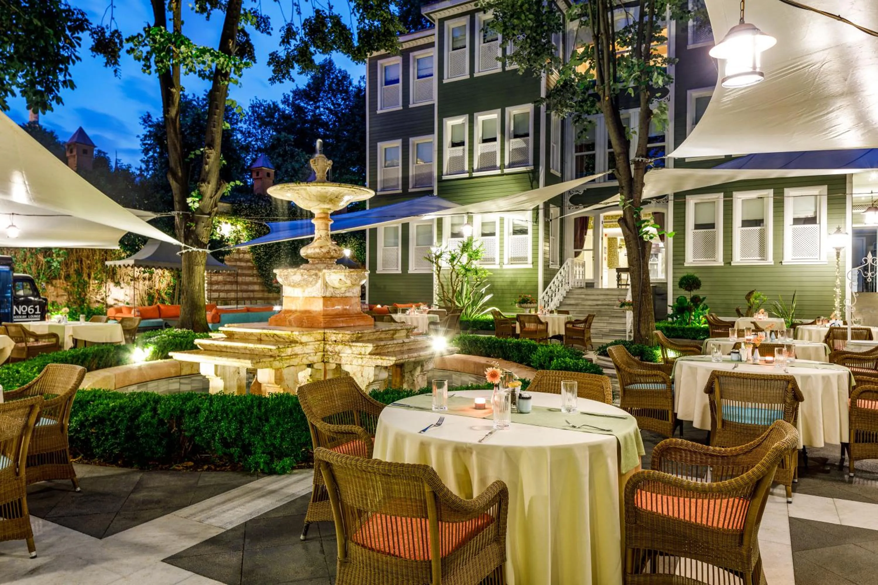 Patio in Hagia Sofia Mansions Istanbul, Curio Collection by Hilton