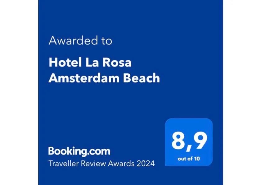 Certificate/Award in Hotel La Rosa Amsterdam Beach
