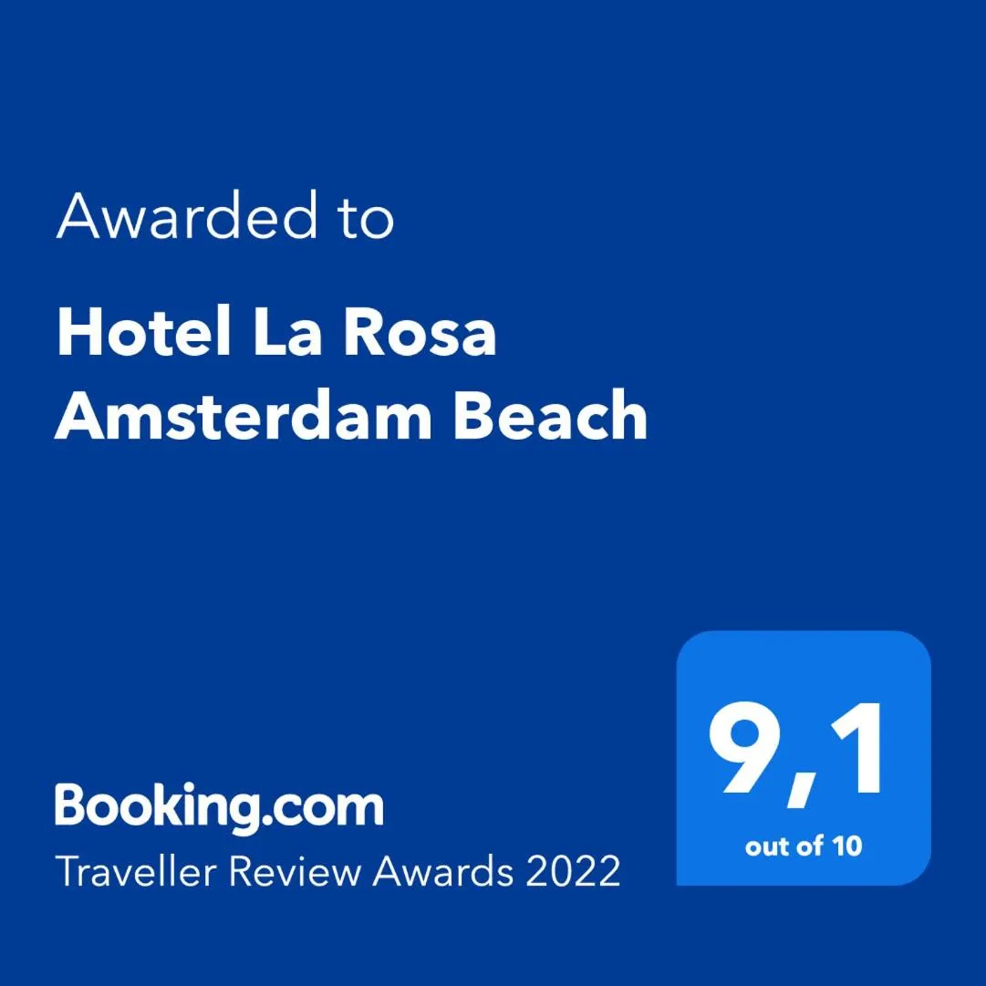 Certificate/Award in Hotel La Rosa Amsterdam Beach