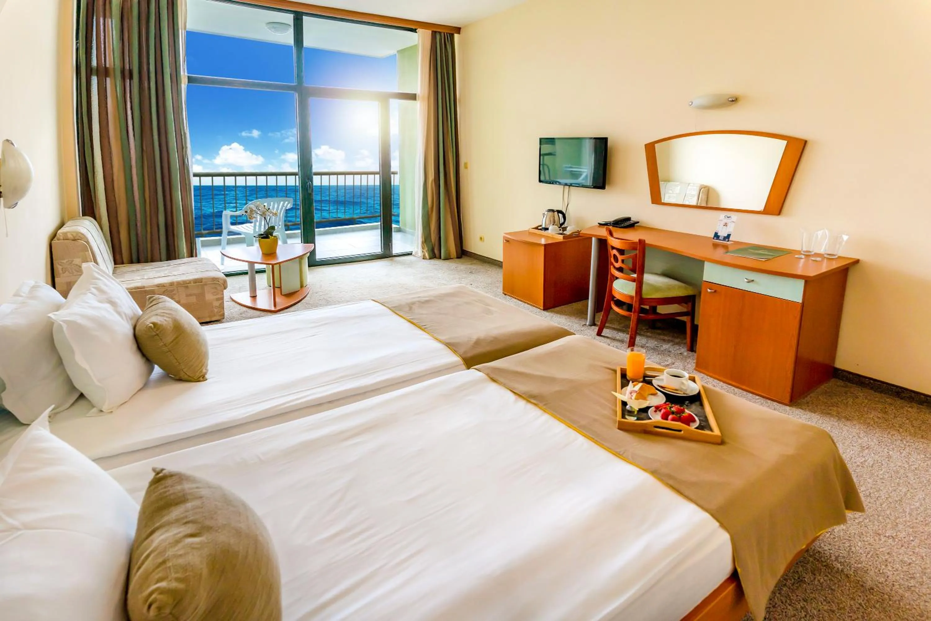View (from property/room), Bed in Palm Beach Hotel - All Inclusive with Free beach package & Private Beach