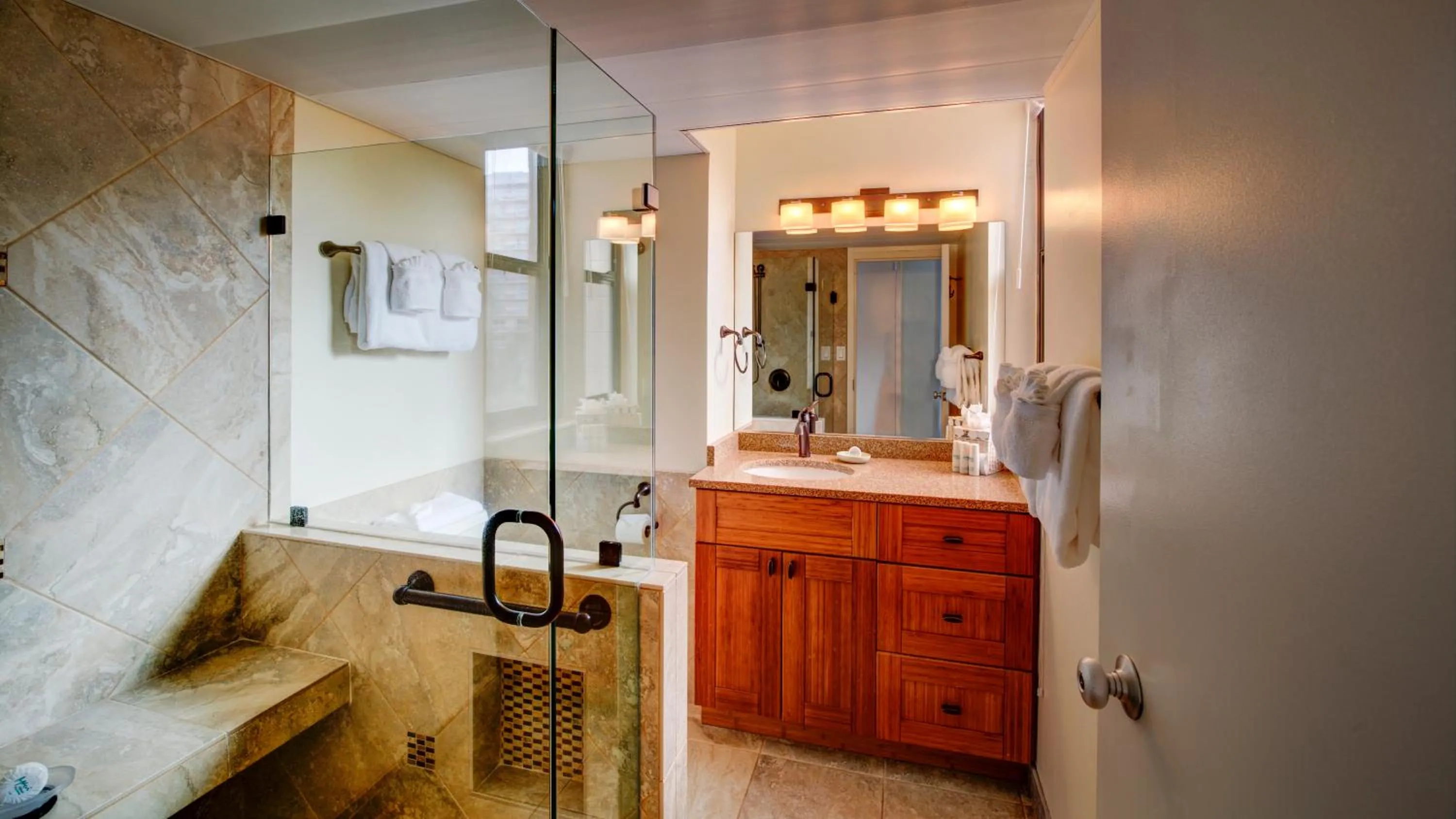 Shower in Maui Kai Condos - No Resort Fees