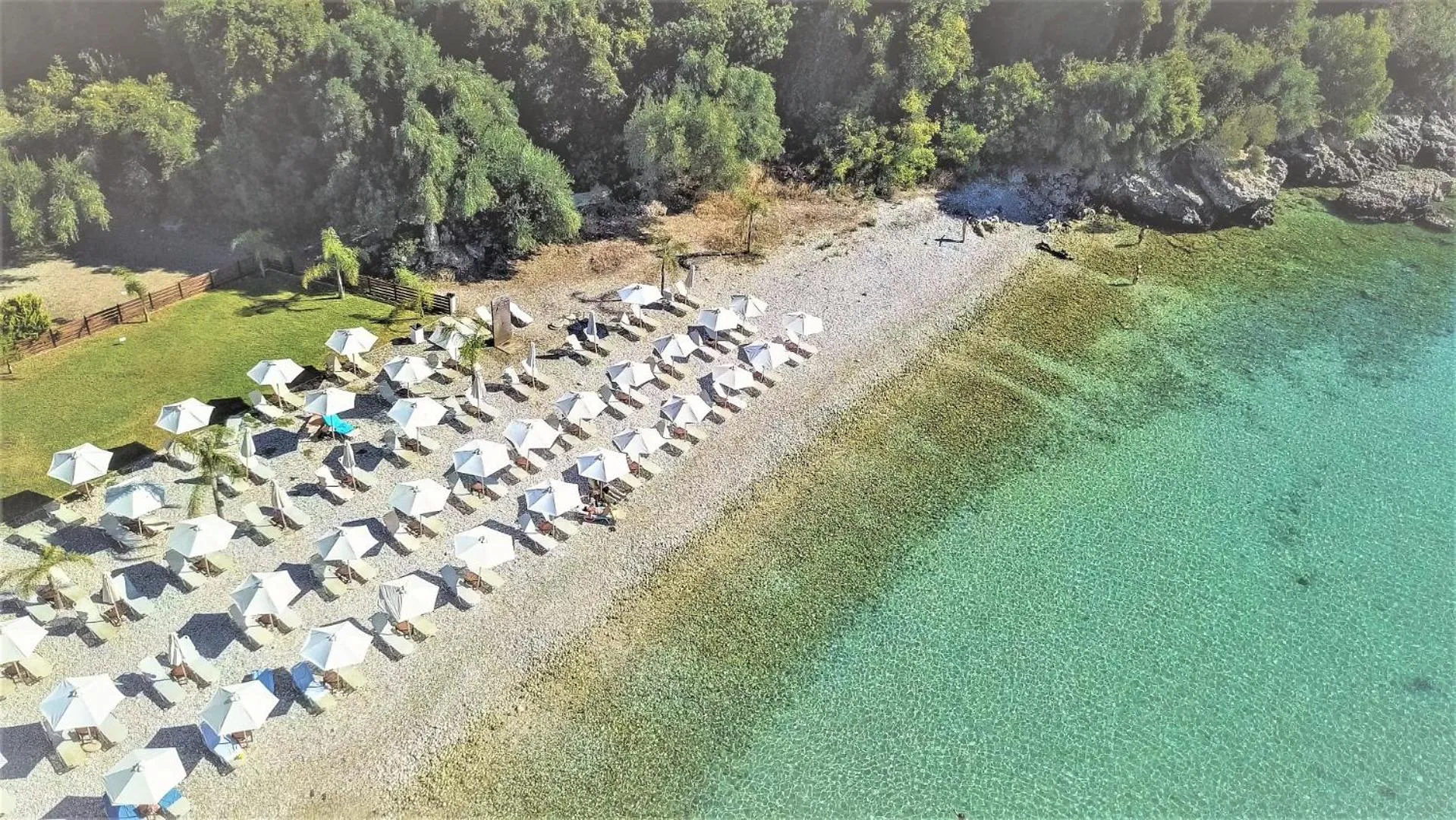 Beach in Corfu Aquamarine Hotel