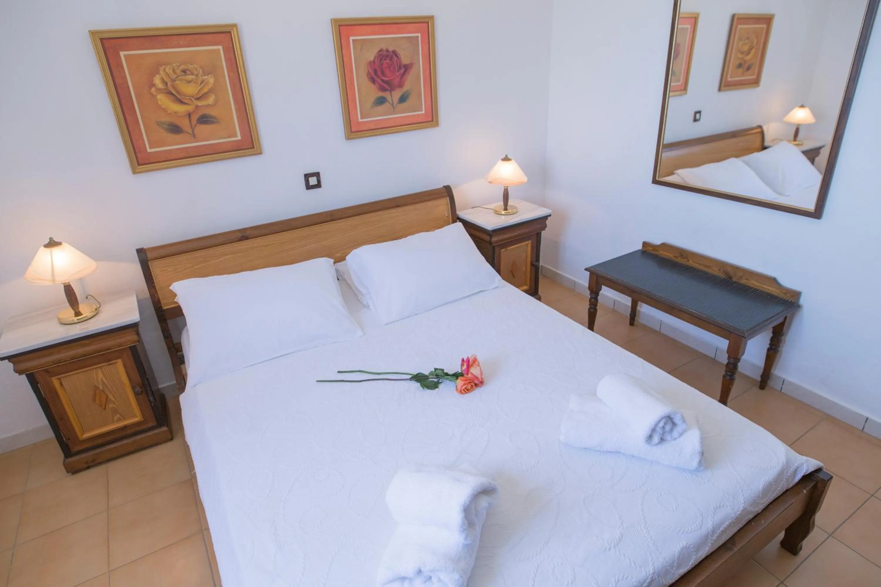 Bed in Corfu Aquamarine Hotel