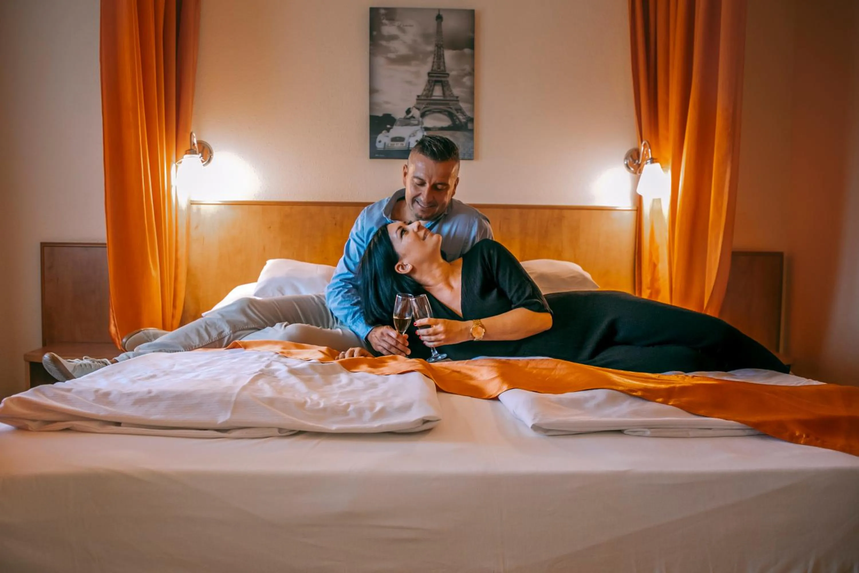 People, Bed in Aqua Therm Hotel