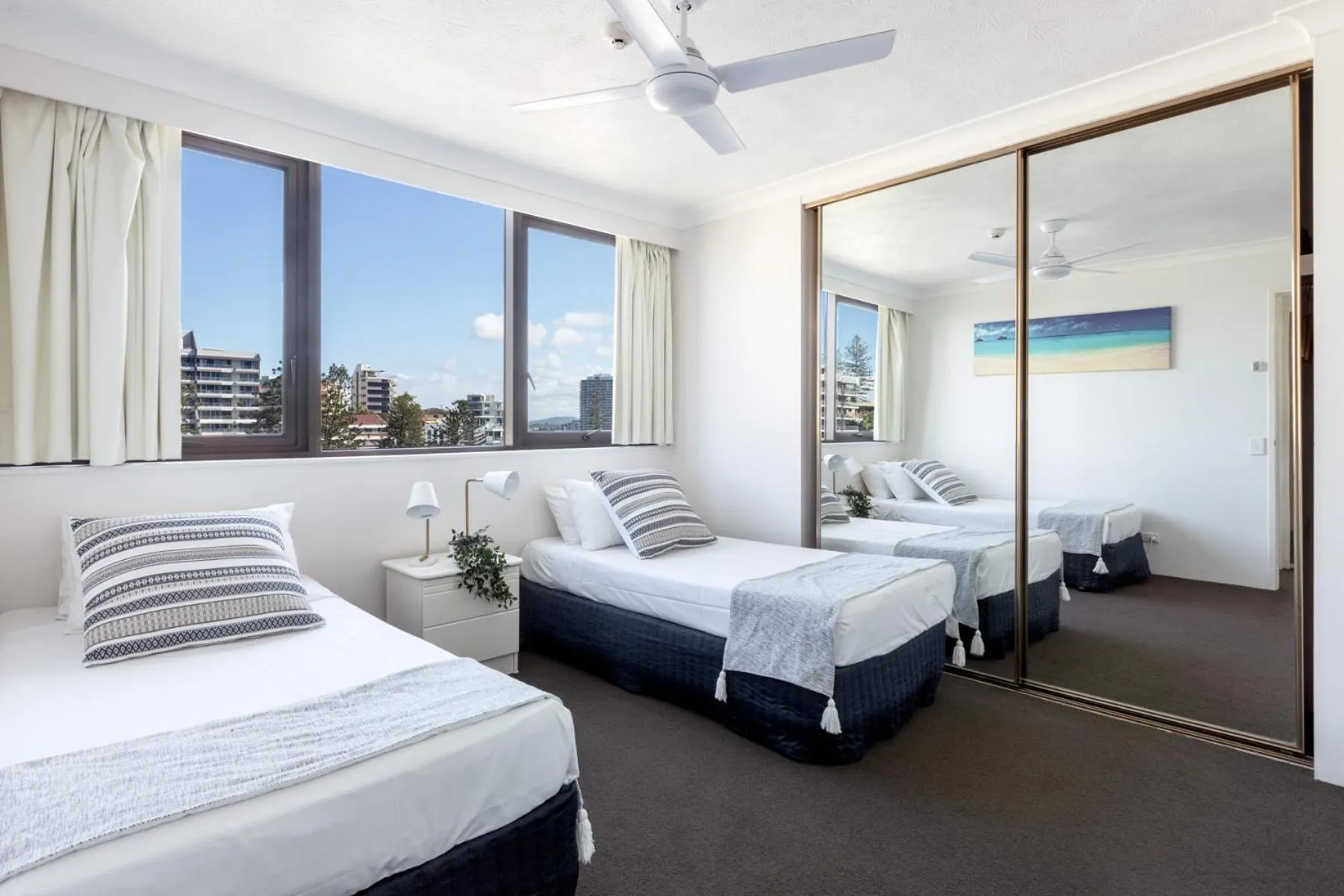 Bed in Columbia Beachfront Apartments on Rainbow Bay