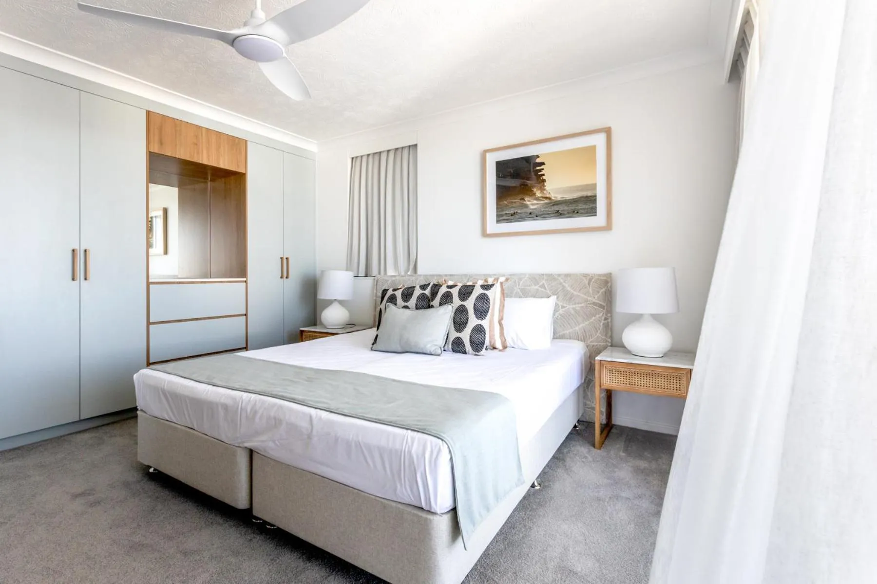 Bed in Columbia Beachfront Apartments on Rainbow Bay