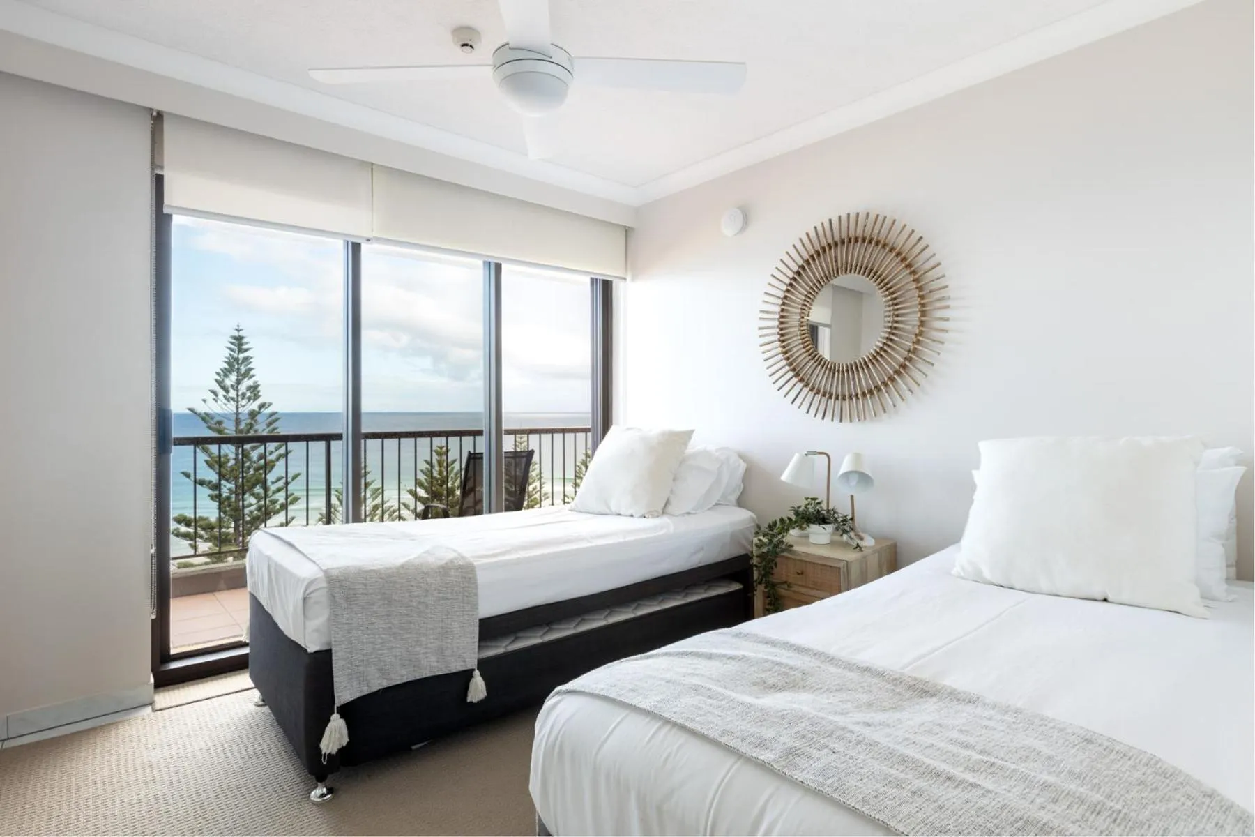 Bed in Columbia Beachfront Apartments on Rainbow Bay